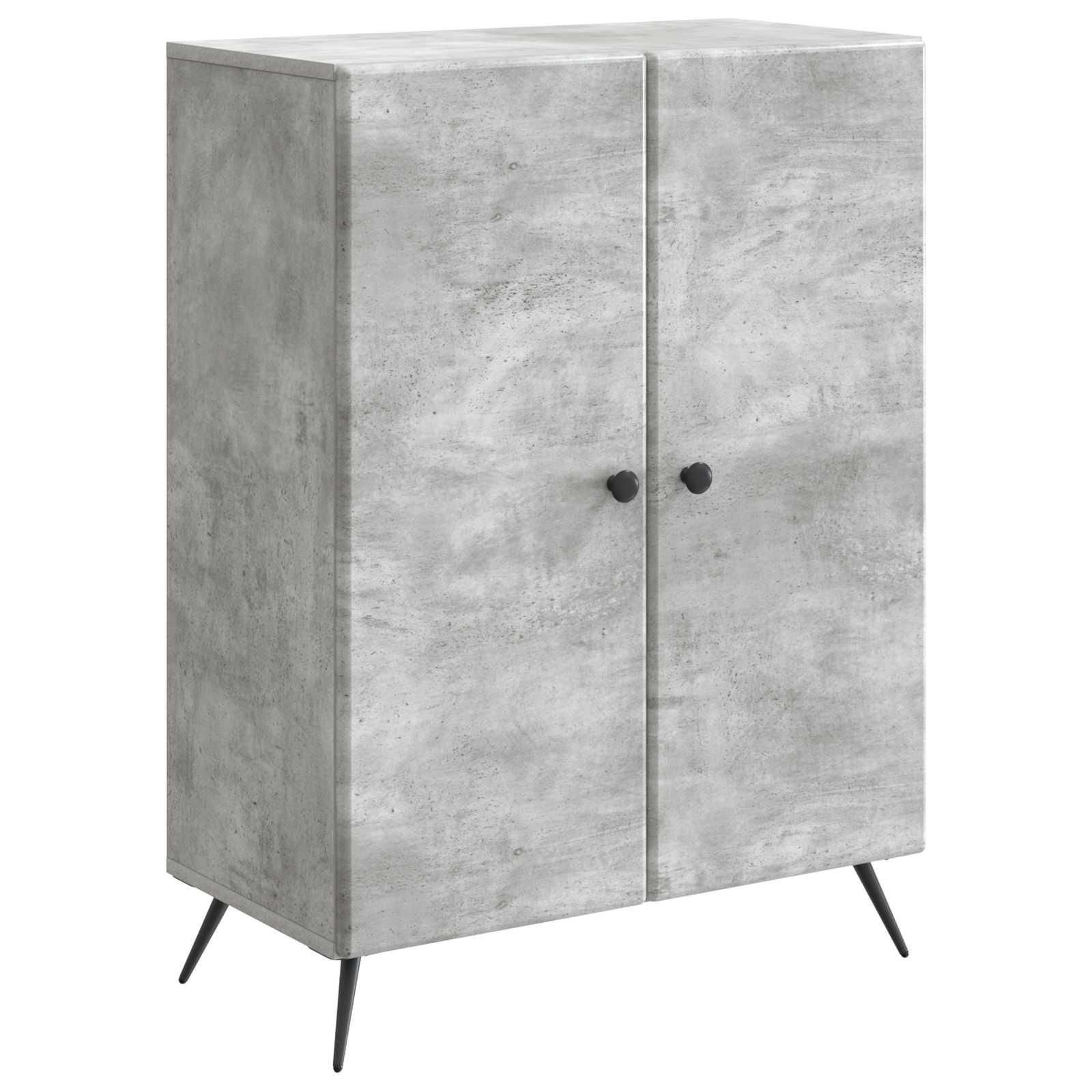 Sidebord Betongrå 66 x 34,5 x 90 cm Konstrueret træ billede
