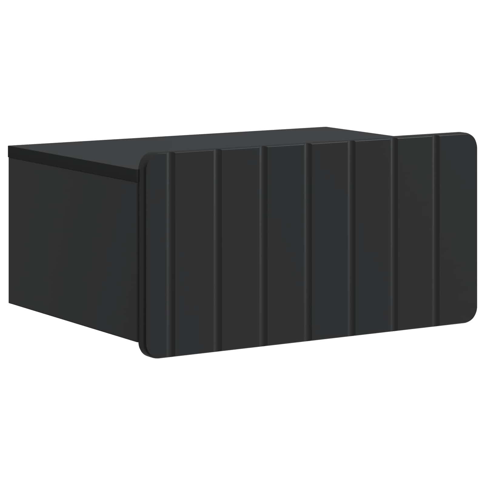 Væghængt Natbord Sort 49 x 34,5 x 24 cm Konstrueret træ billede