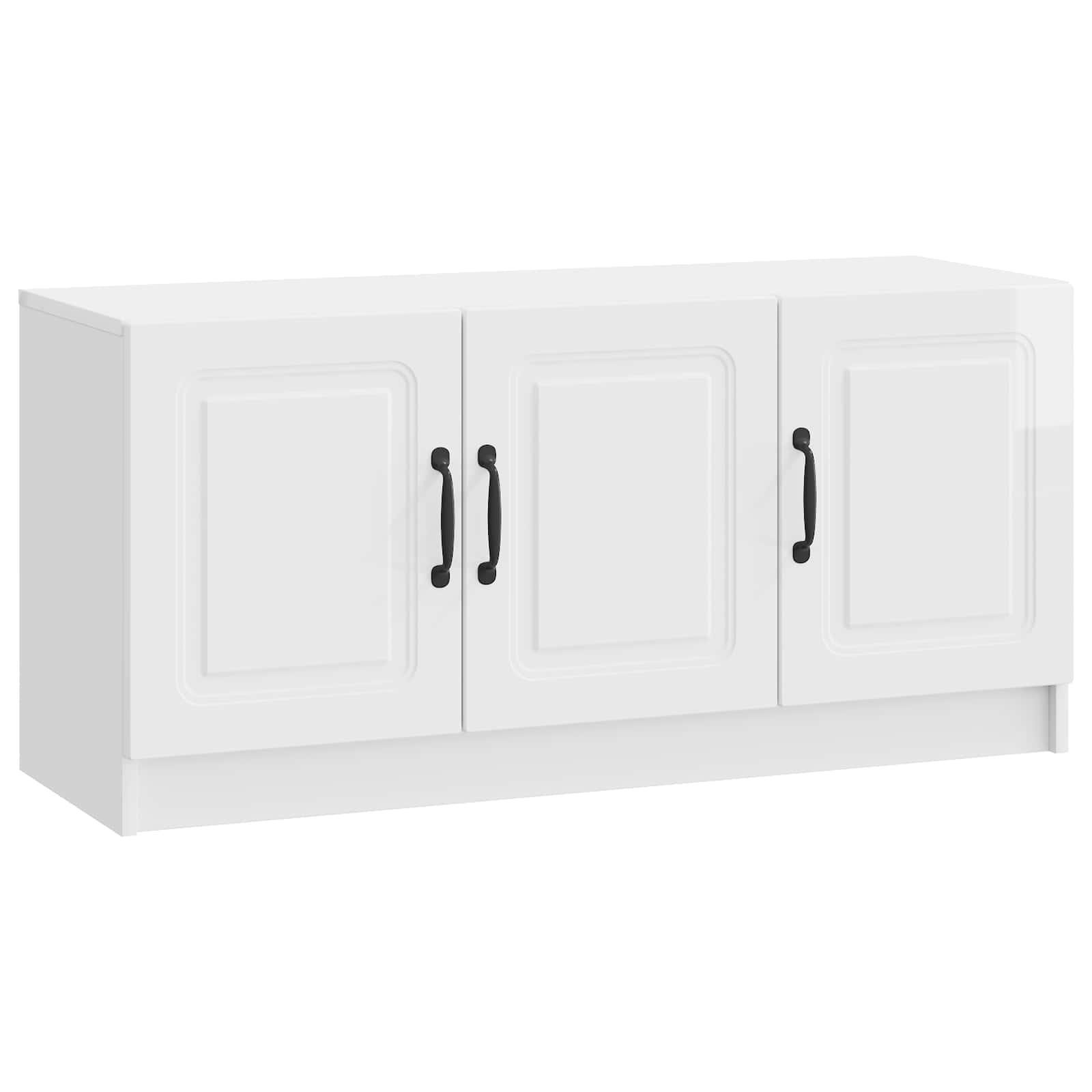TV-skab Hvid højglans 99 x 34,5 x 47 cm Konstrueret træ billede