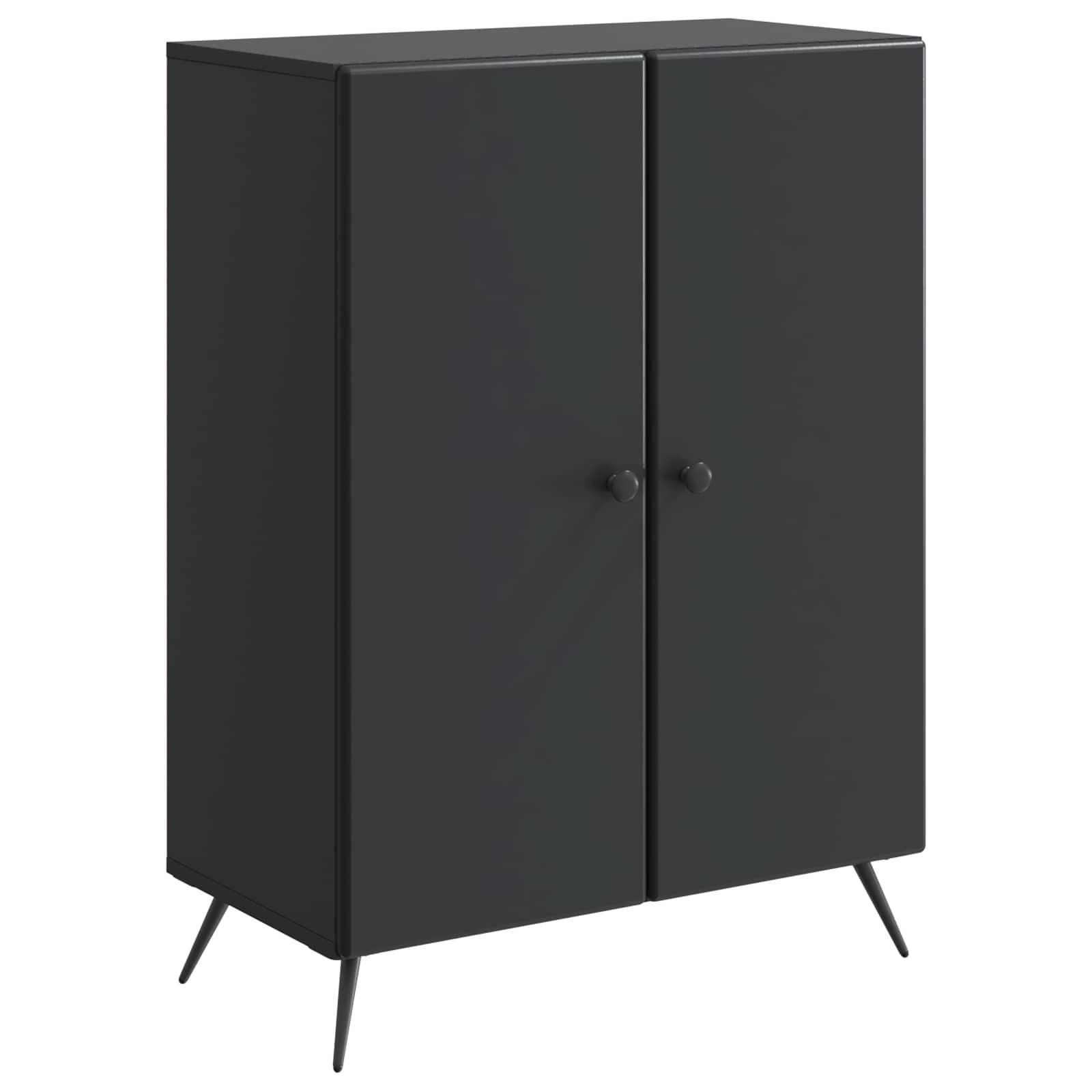 Sidebord Sort 66 x 34,5 x 90 cm Konstrueret træ billede