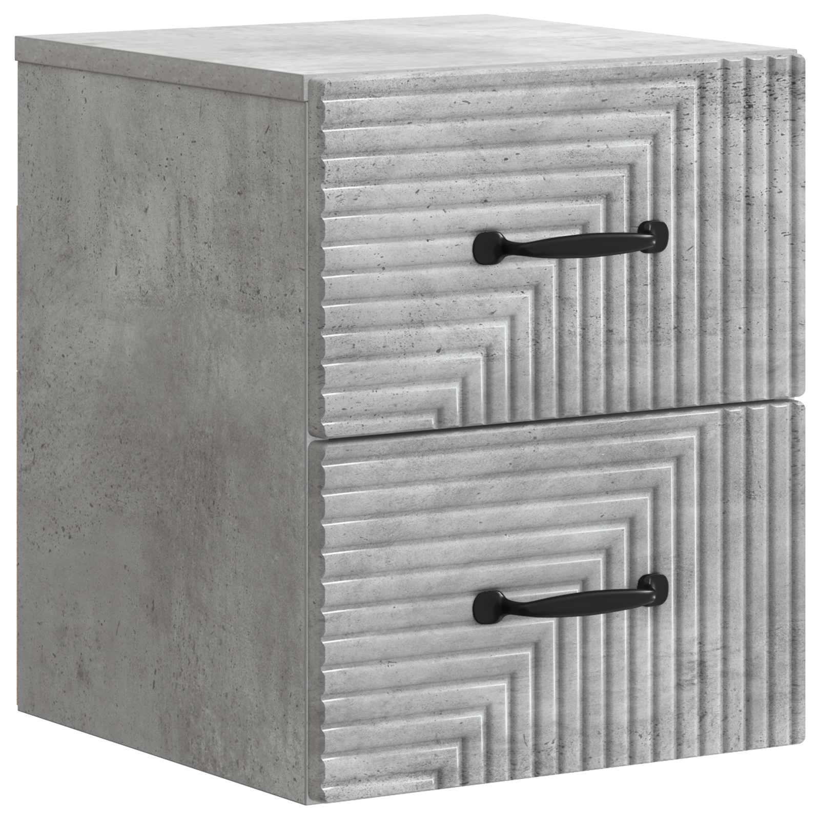 Væghængt Natbord Betongrå 34,5 x 33 x 40 cm Konstrueret træ billede