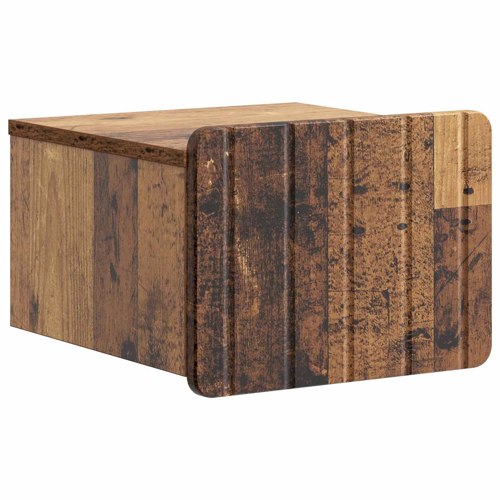 Væghængt Natbord Gammelt træ 33 x 34,5 x 24 cm Konstrueret træ billede