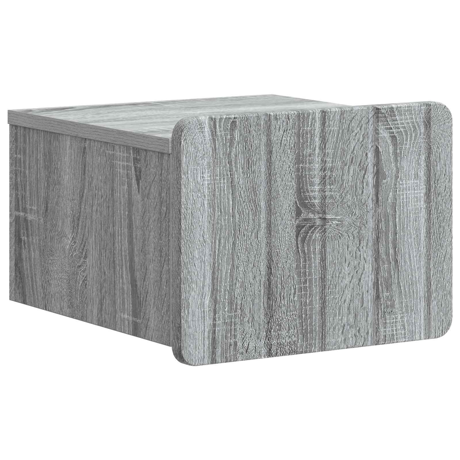 Væghængt Natbord med skuffe Grå sonoma-eg 33 x 34,5 x 24 cm billede