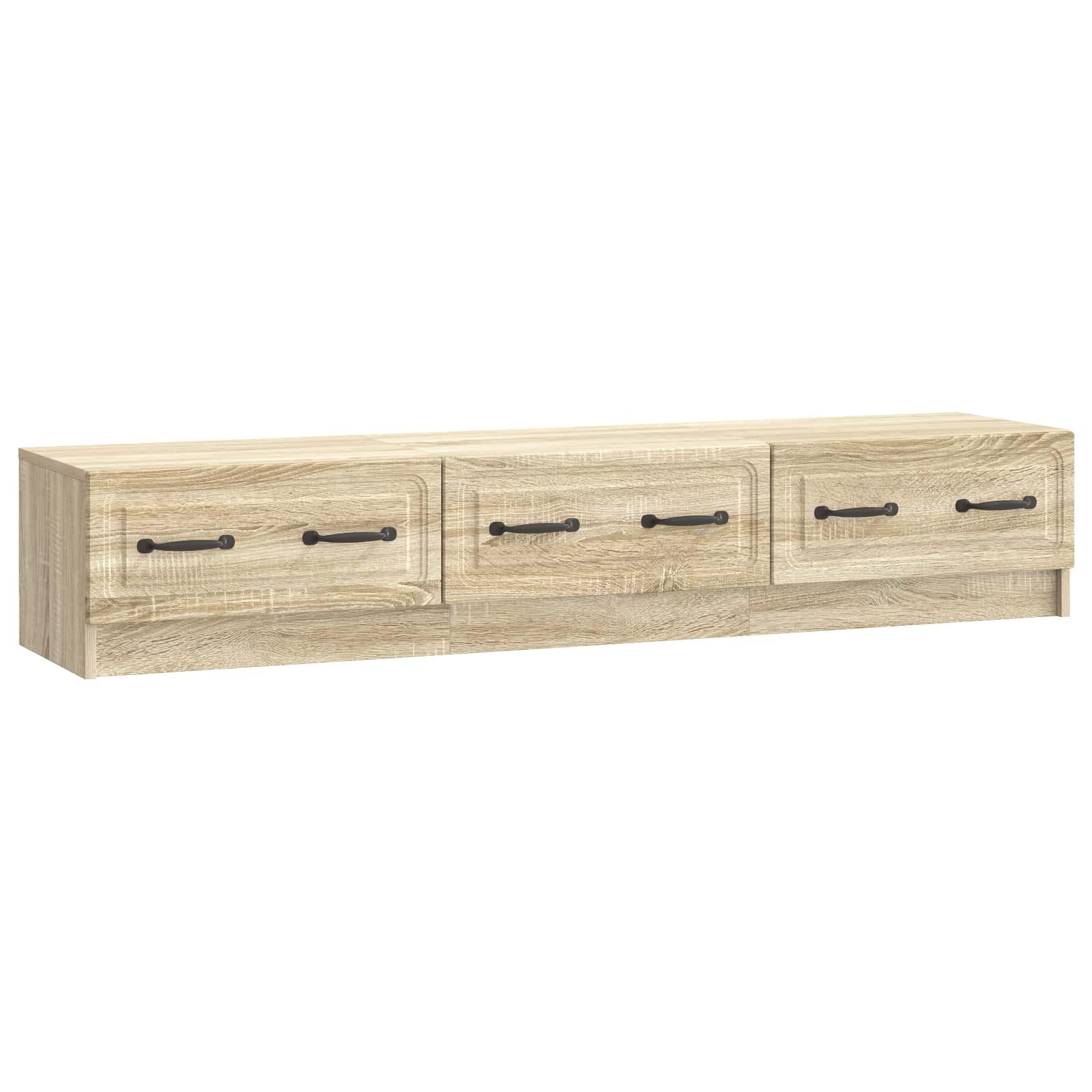 TV-skab med skuffe Sonoma-eg 147 x 34,5 x 27 cm Konstrueret træ billede