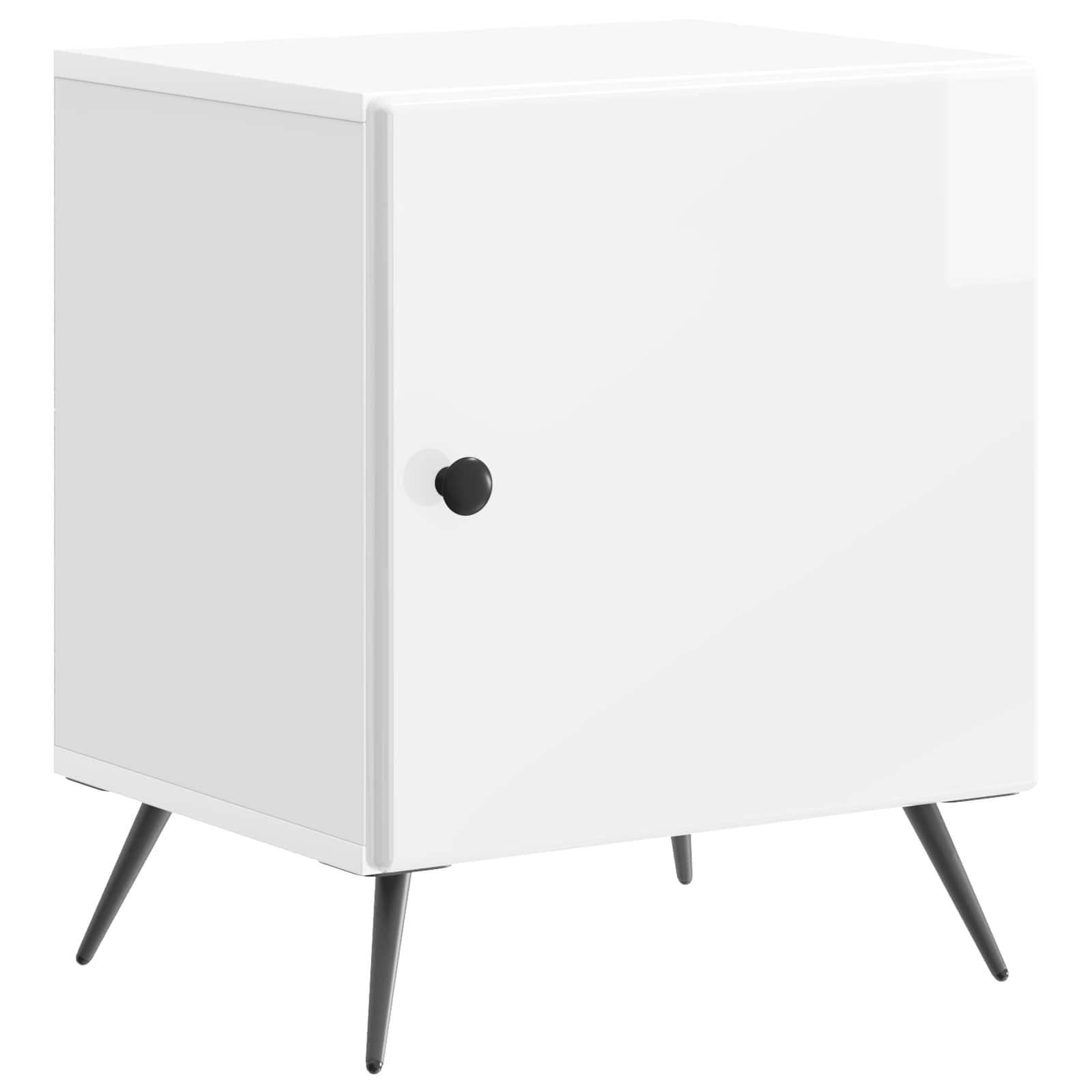 Natskab Hvid højglans 43 x 34,5 x 50 cm Konstrueret træ billede