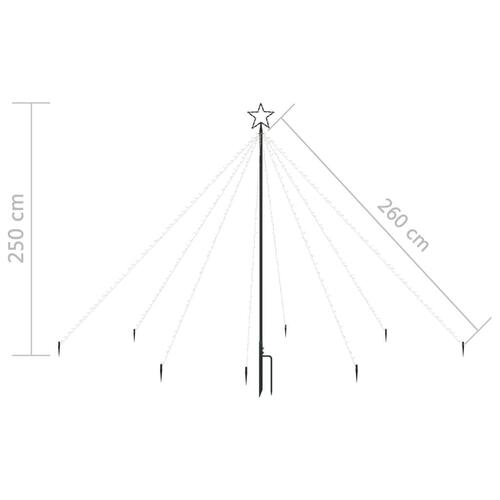 LED-lysjuletræ 2,5 m vandfaldsdesign inde/ude 400 LED'er