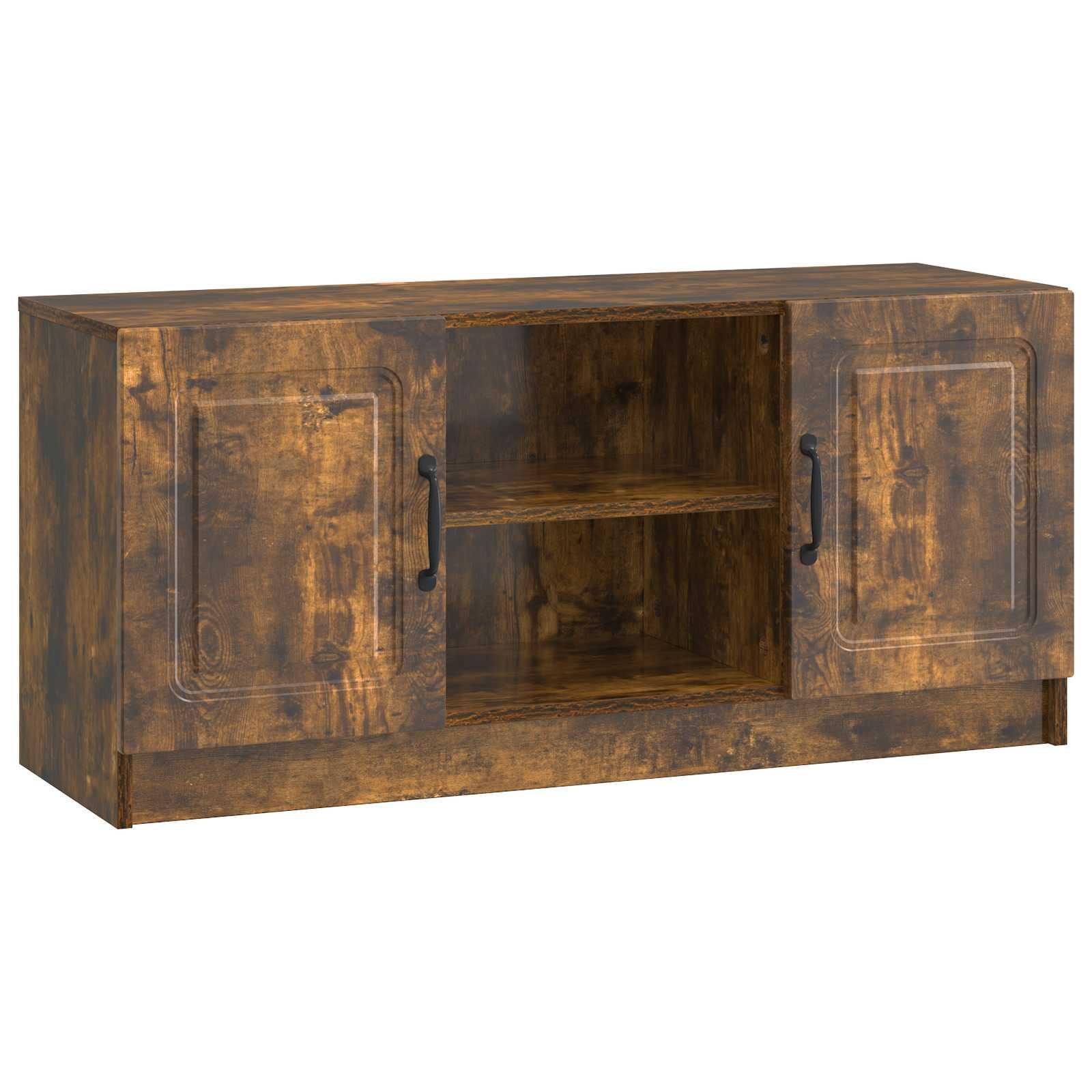 TV-skab i røget eg - 102 × 34,5 × 47 cm, konstrueret træ billede