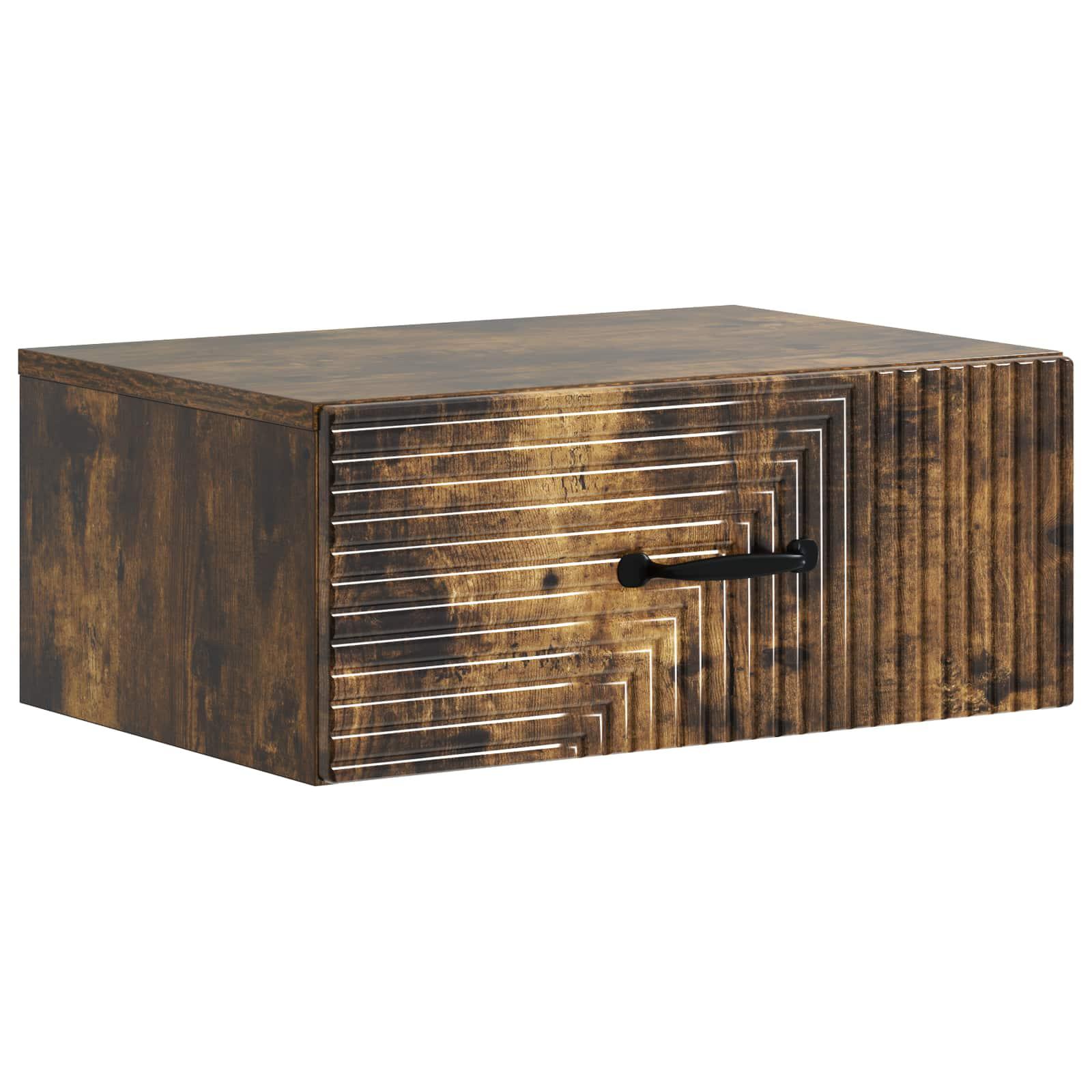 Væghængt Natbord Røget eg 49 x 34,5 x 20 cm Konstrueret træ billede