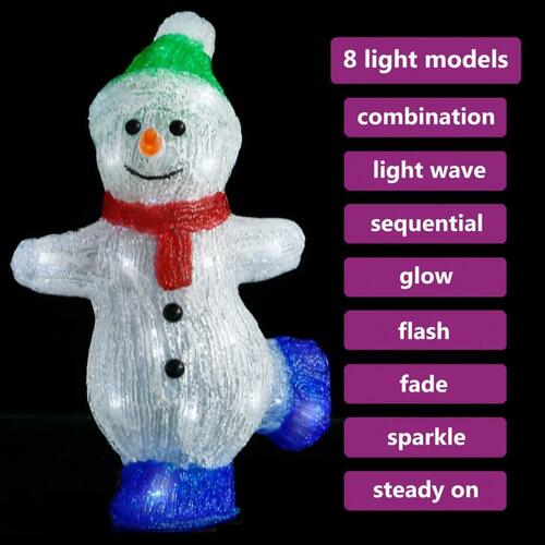 LED-julesnemand 30 cm indendørs/udendørs akryl