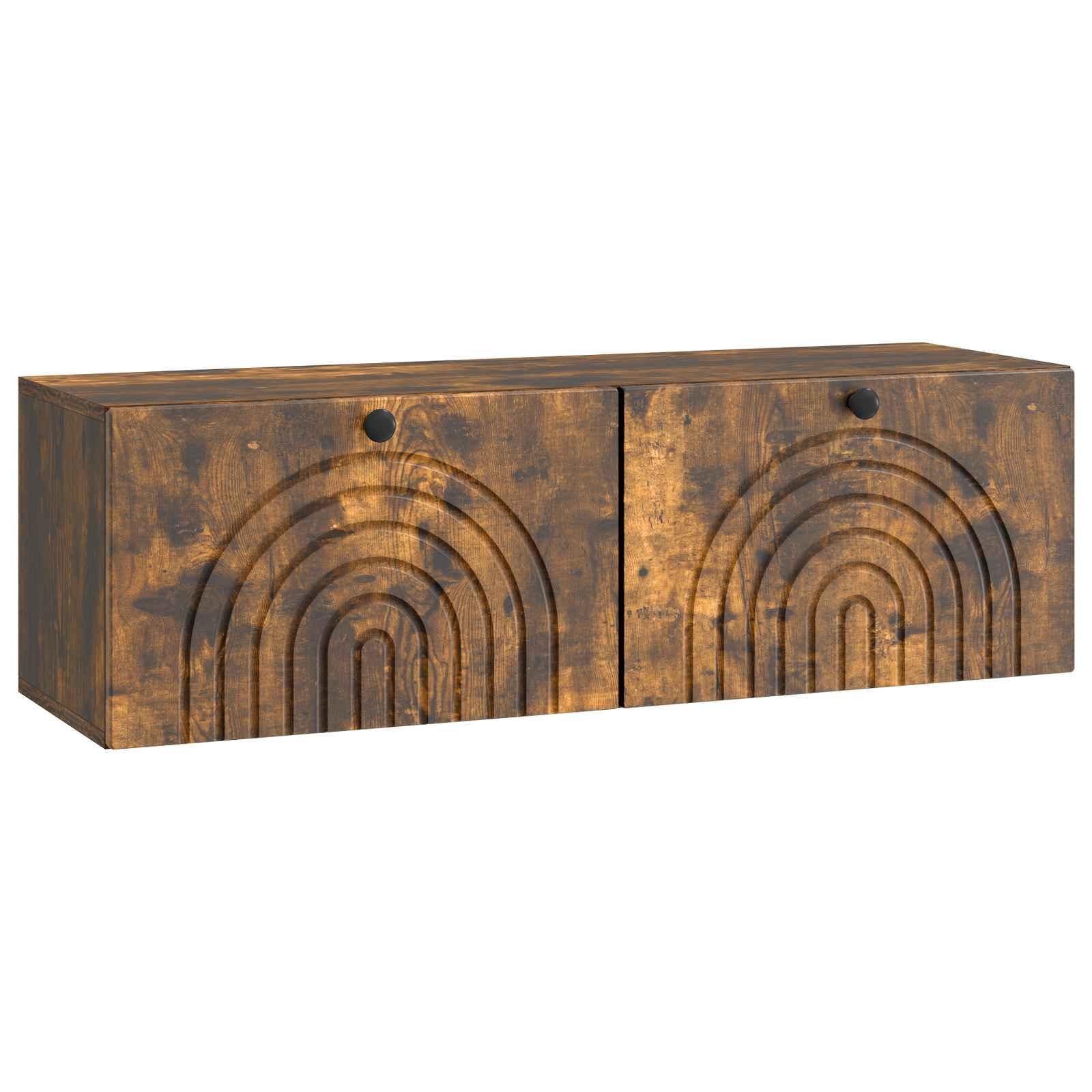 Væghængt TV-skab Røget eg 98 x 31 x 30 cm Konstrueret træ billede