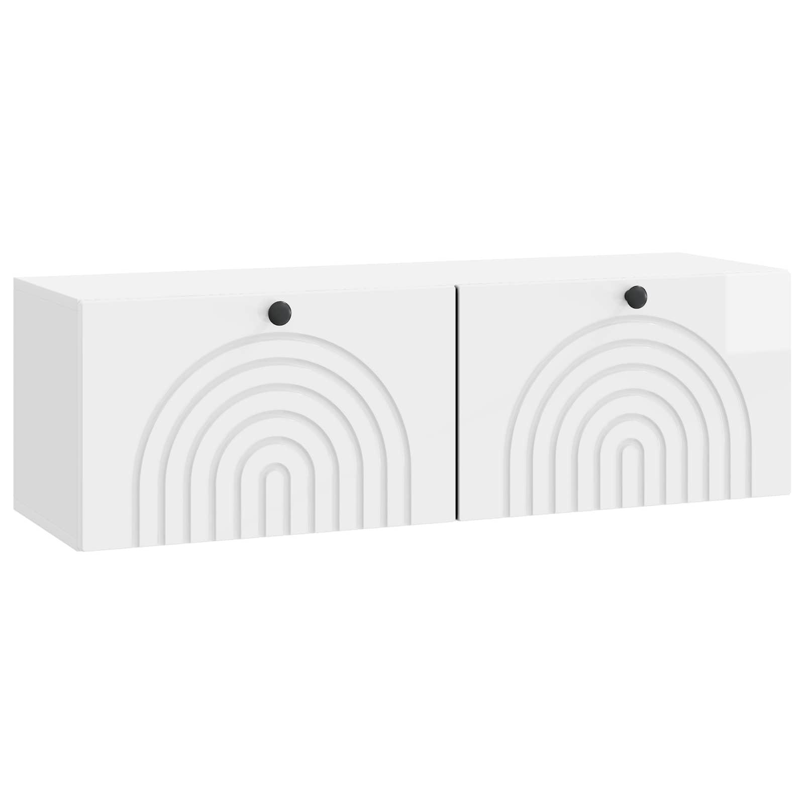 Væghængt TV-skab Hvid højglans 98 x 31 x 30 cm Konstrueret træ billede