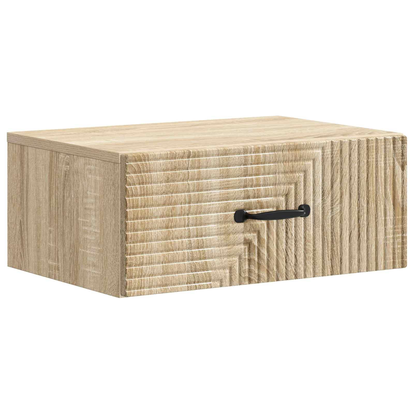 Væghængt Natbord Sonoma-eg 49 x 34,5 x 20 cm Konstrueret træ billede