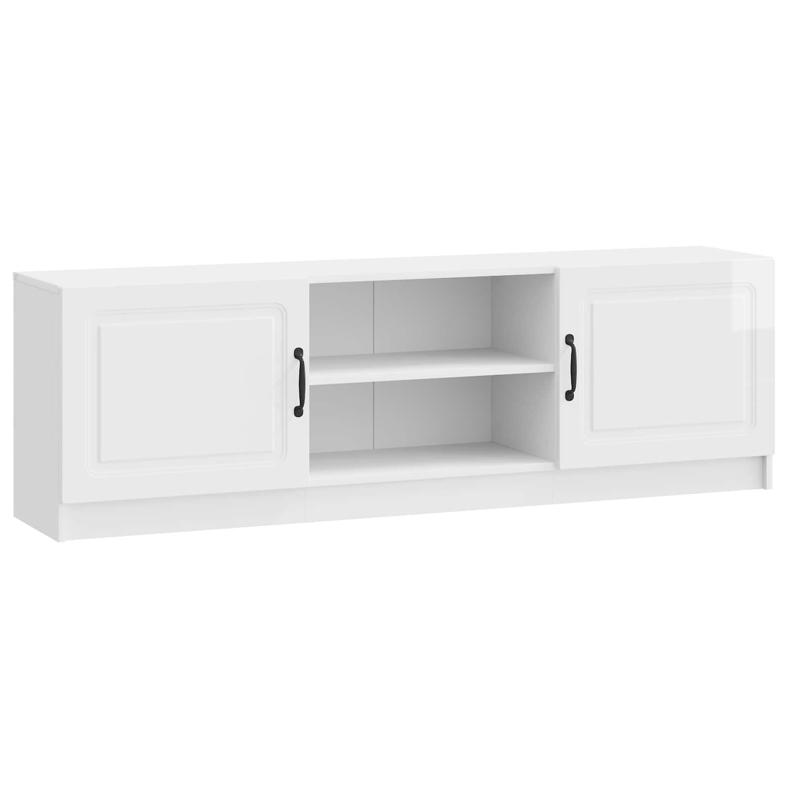 TV-skab Hvid højglans 150 x 31 x 47 cm Konstrueret træ billede