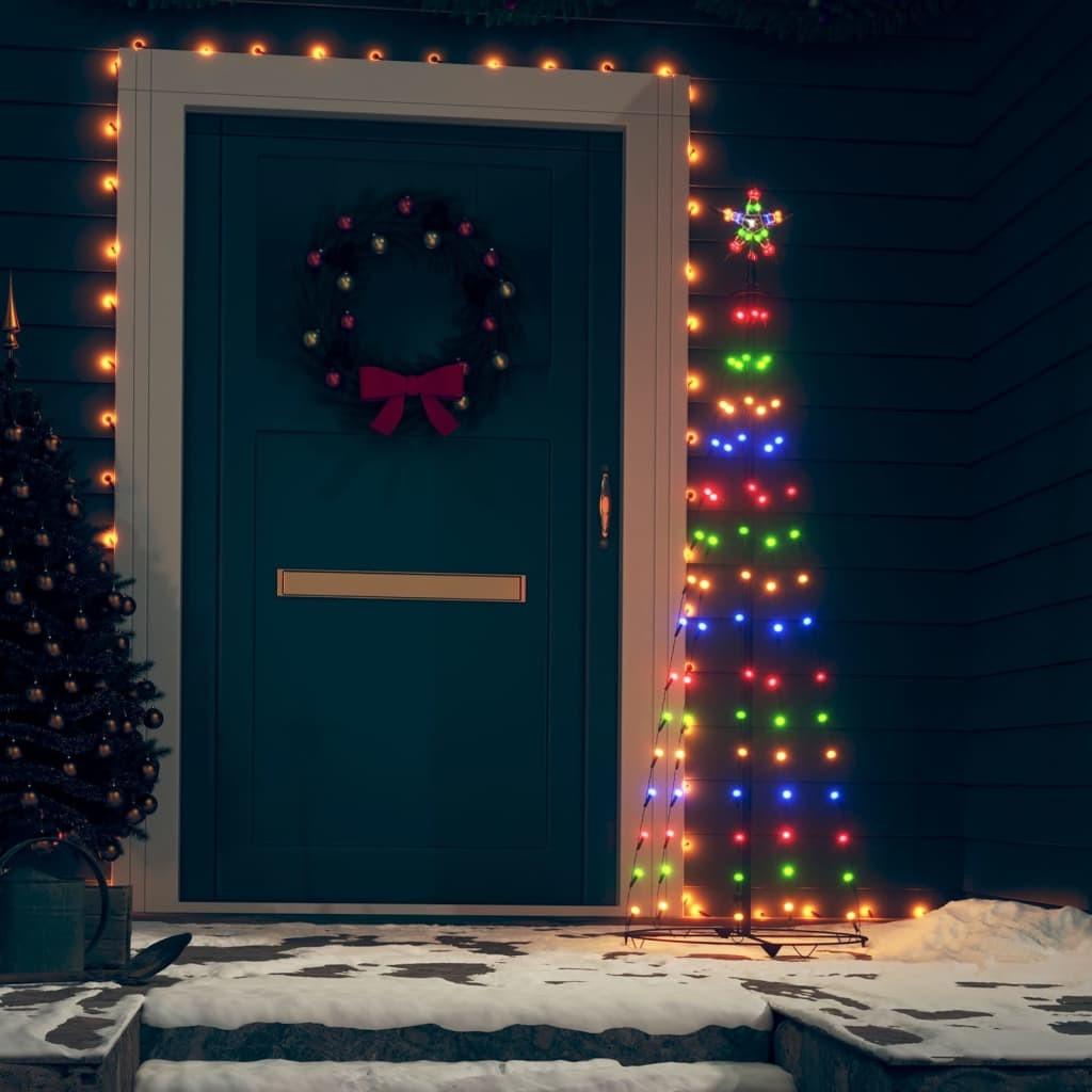 Kegleformet juletræ 70 LED'er 50x120 cm flerfarvet lys