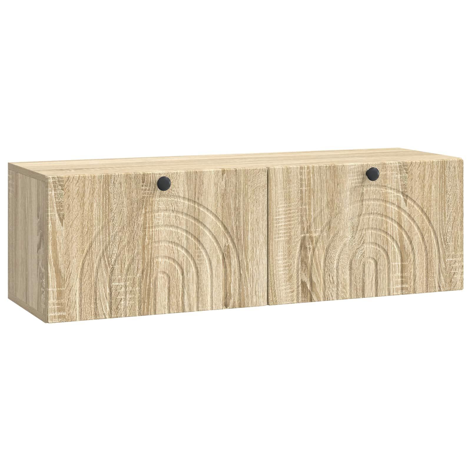 Væghængt TV-skab Sonoma-eg 98 x 31 x 30 cm Konstrueret træ billede