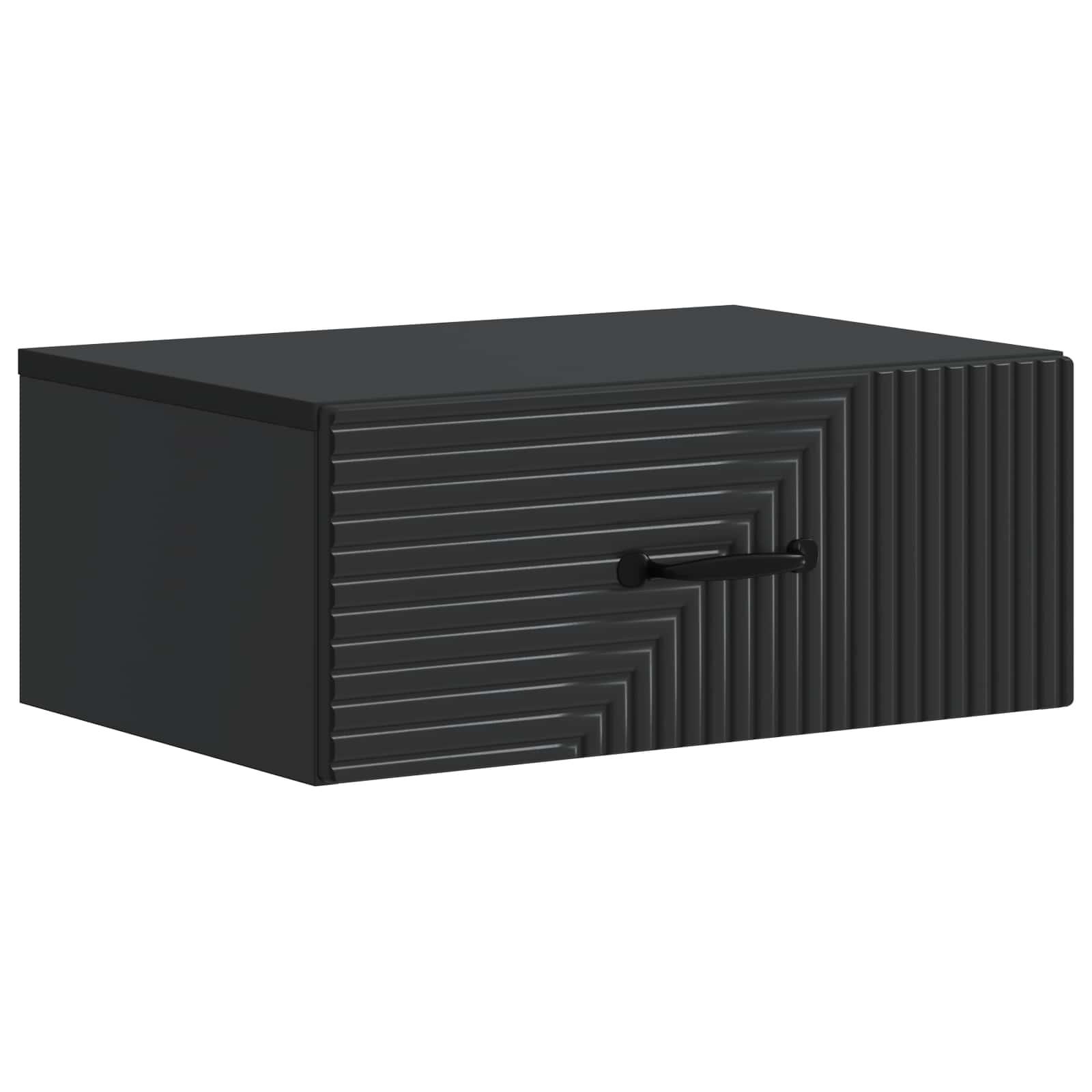 Væghængt Natbord Sort 49 x 34,5 x 20 cm Konstrueret træ billede