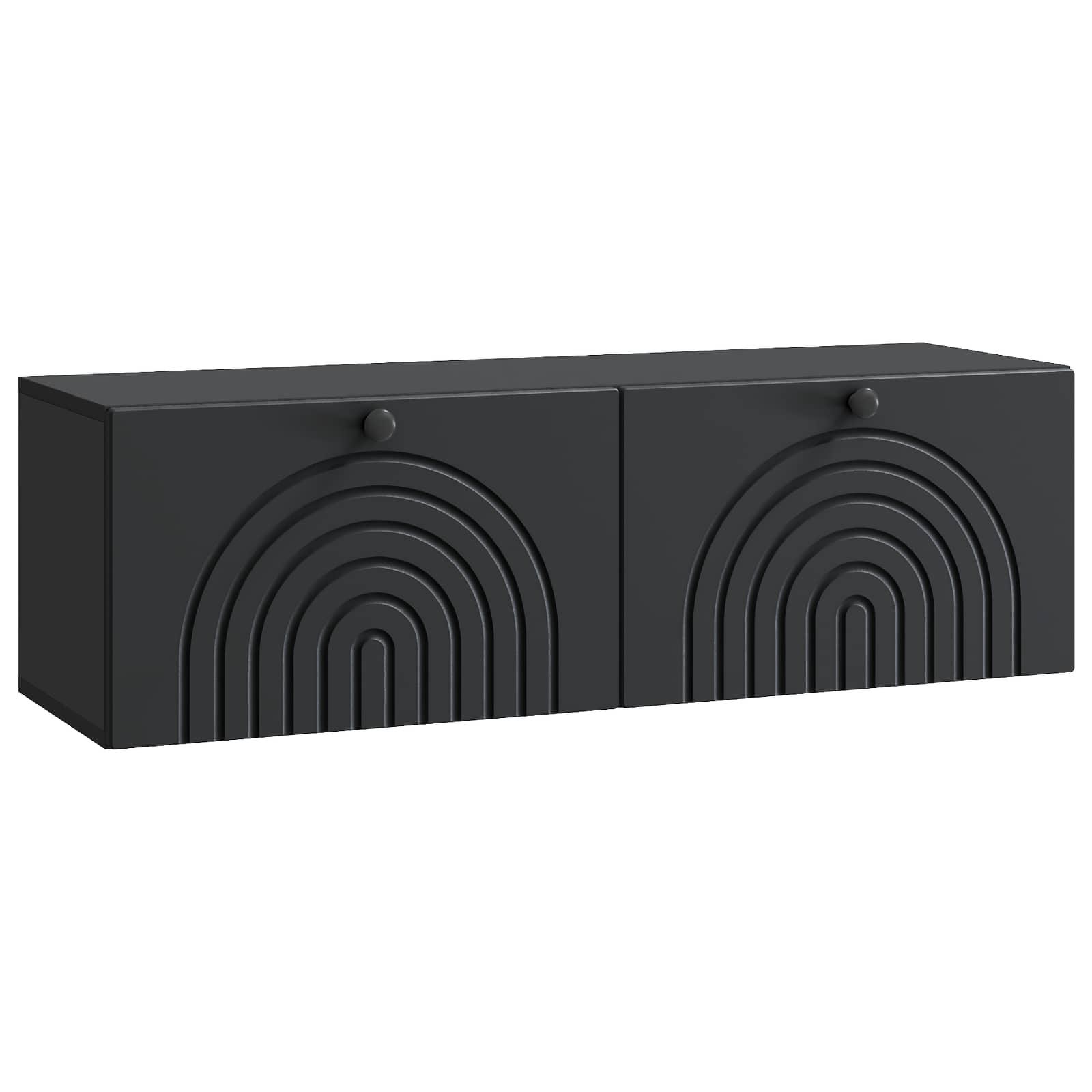 Væghængt TV-skab Sort 98 x 31 x 30 cm Konstrueret træ billede