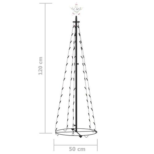 Kegleformet juletræ 70 LED'er 50x120 cm flerfarvet lys