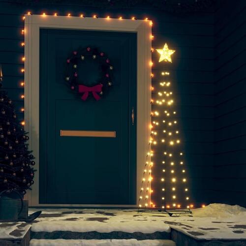 Kegleformet juletræ 84 LED'er 50x150 cm varmt hvidt lys