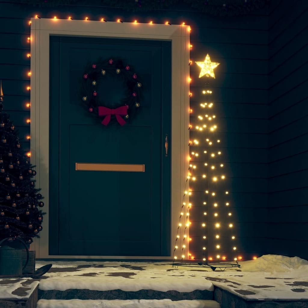 Kegleformet juletræ 84 LED'er 50x150 cm varmt hvidt lys