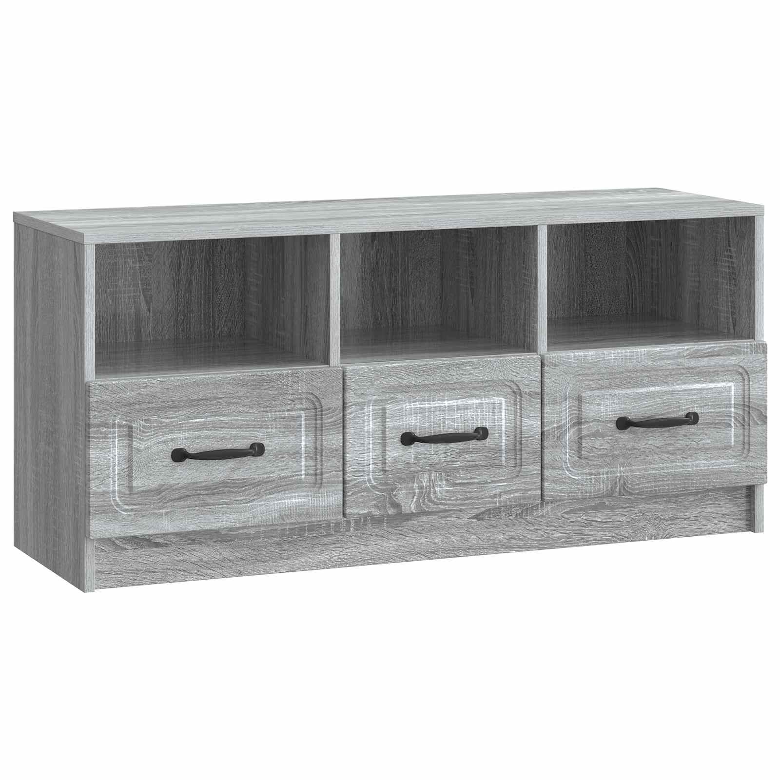 TV-bord i grå sonoma-eg, konstrueret træ - 102 × 34,5 × 47 cm billede
