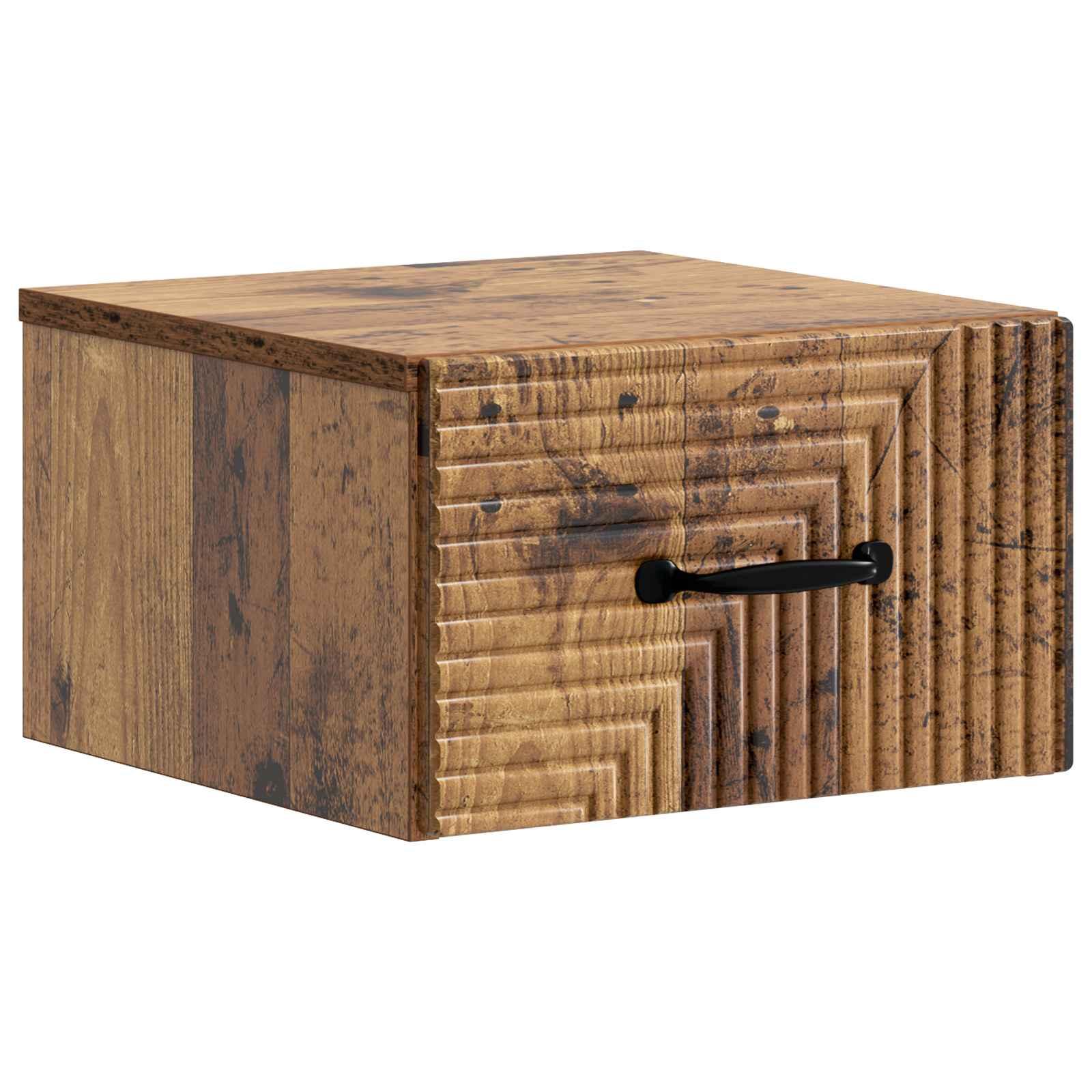 Væghængt Natbord Gammelt træ 34,5 x 33 x 20 cm Konstrueret træ billede