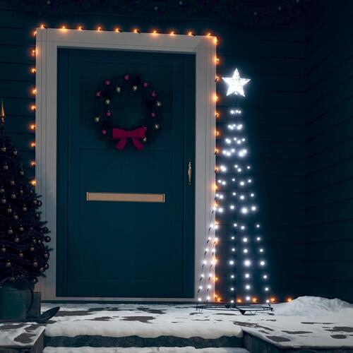 Kegleformet juletræ 84 LED'er 50x150 cm kold hvid