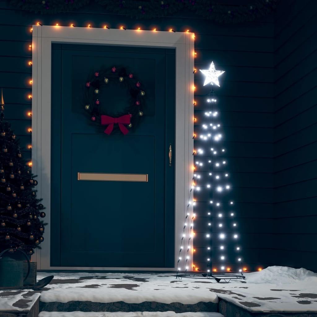 Kegleformet juletræ 84 LED'er 50x150 cm kold hvid