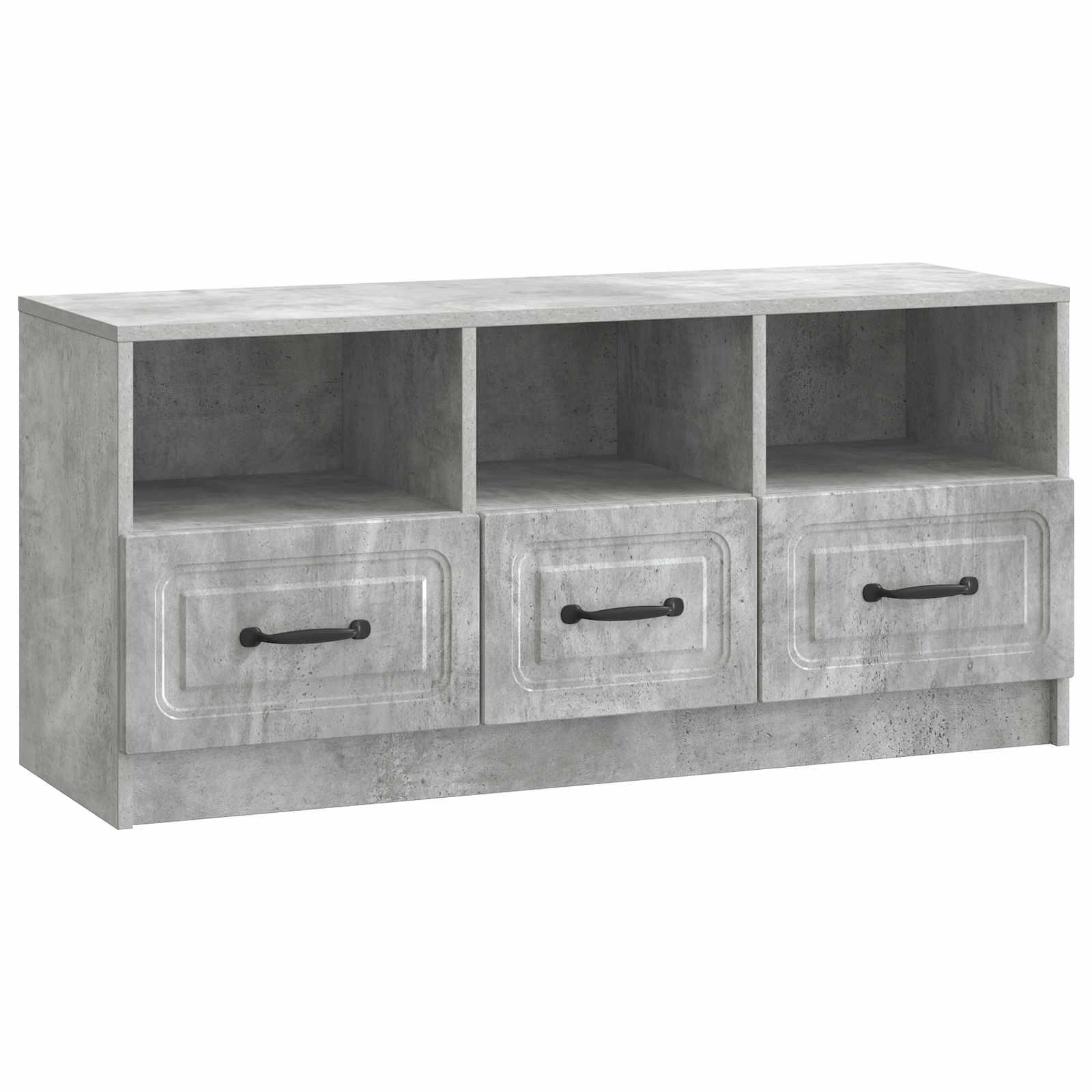 TV-skab med skuffe Betongrå 102 x 34,5 x 47 cm Konstrueret træ billede