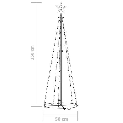 Kegleformet juletræ 84 LED'er 50x150 cm kold hvid