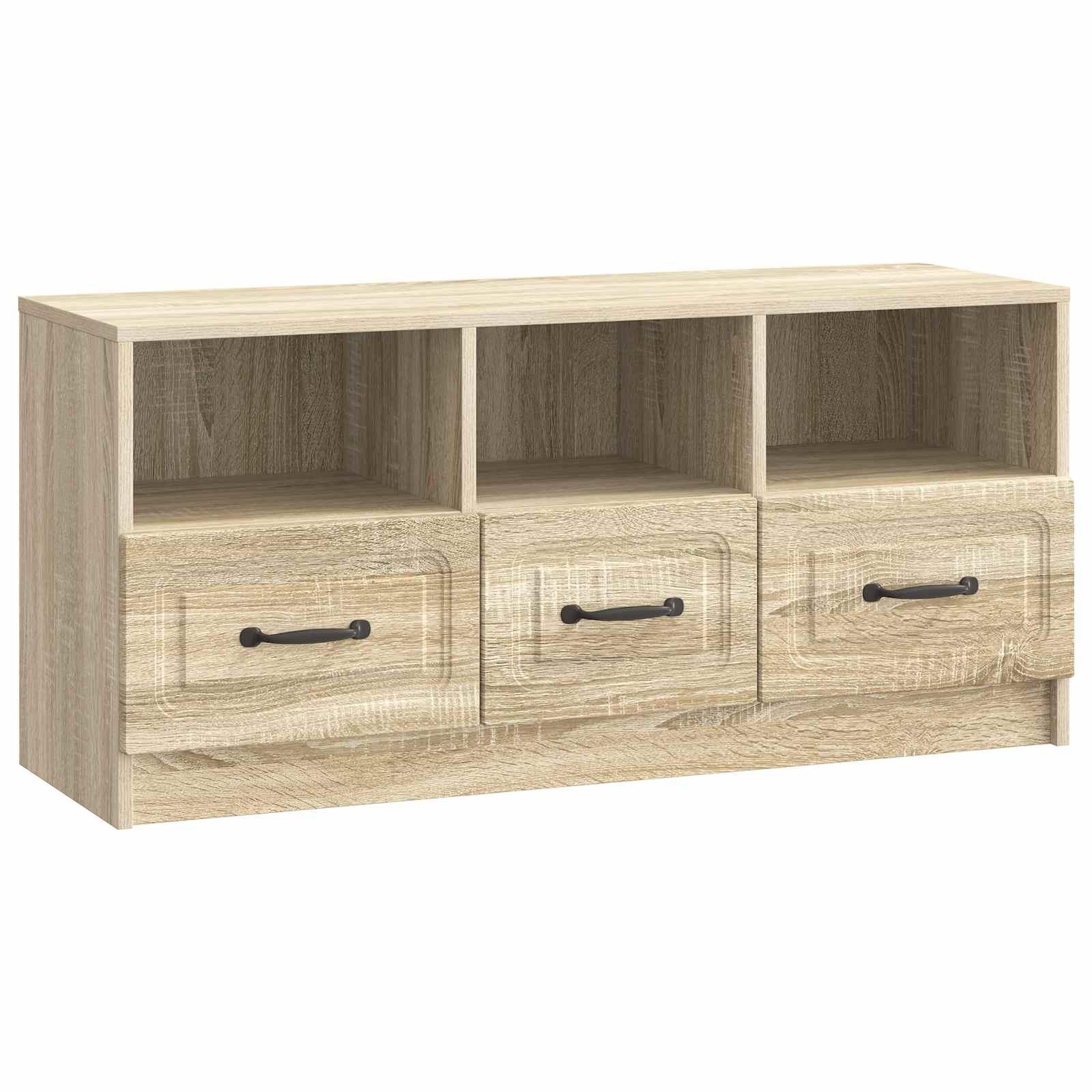 TV-skab med skuffe Sonoma-eg 102 x 34,5 x 47 cm Konstrueret træ billede