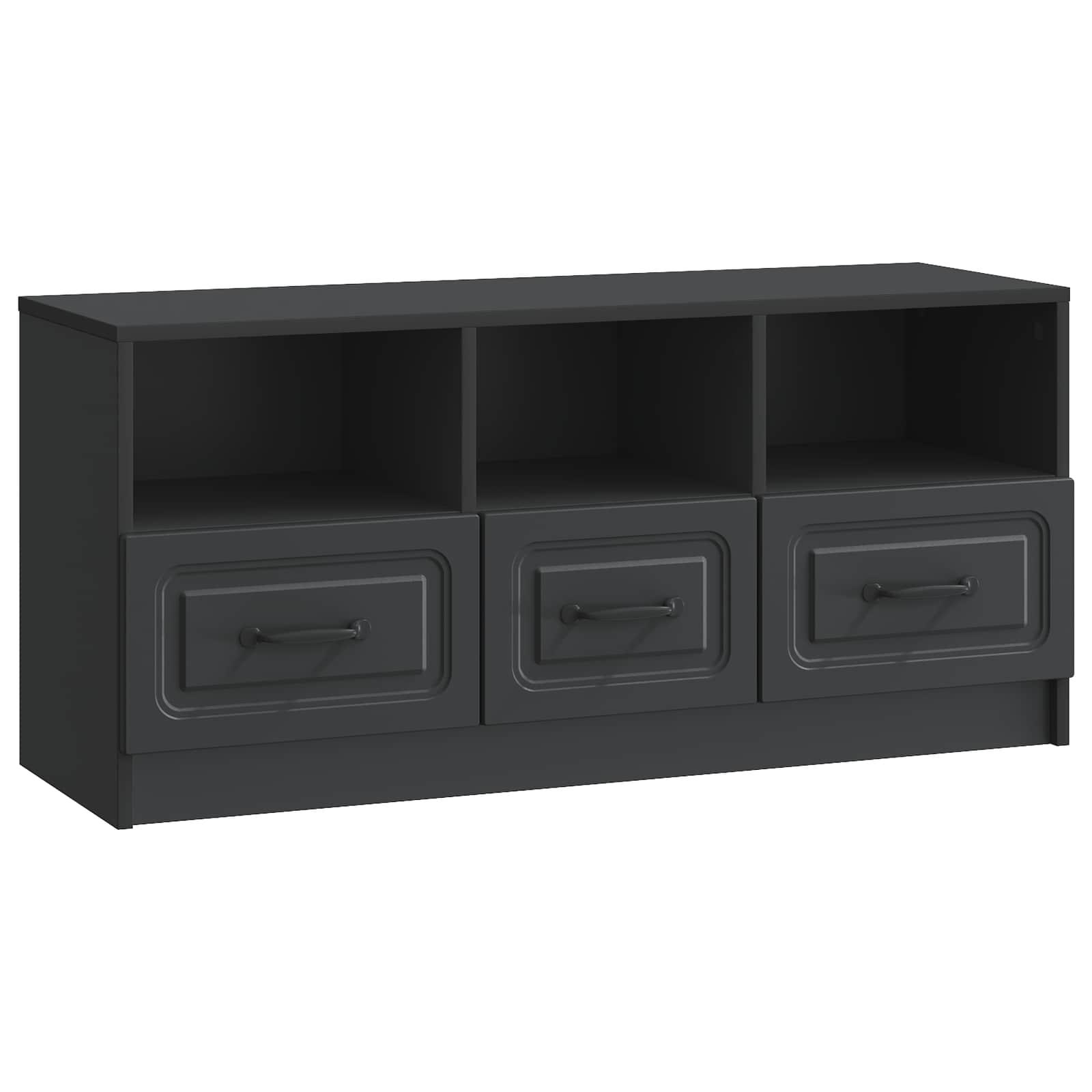 TV-skab med skuffe Sort 102 x 34,5 x 47 cm Konstrueret træ billede