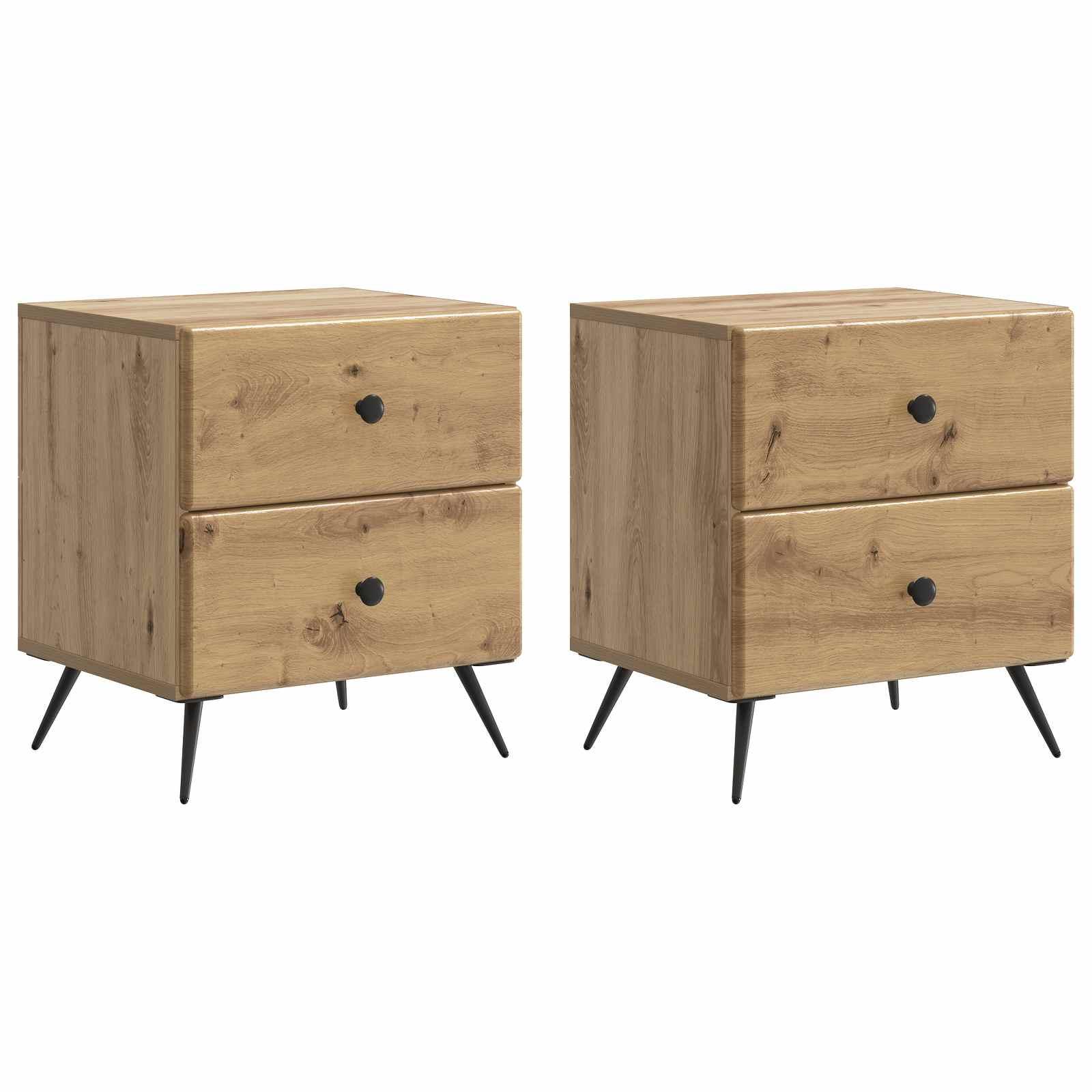 Natskab 2 stk Artisan-eg 43 x 34,5 x 47,5 cm Konstrueret træ billede