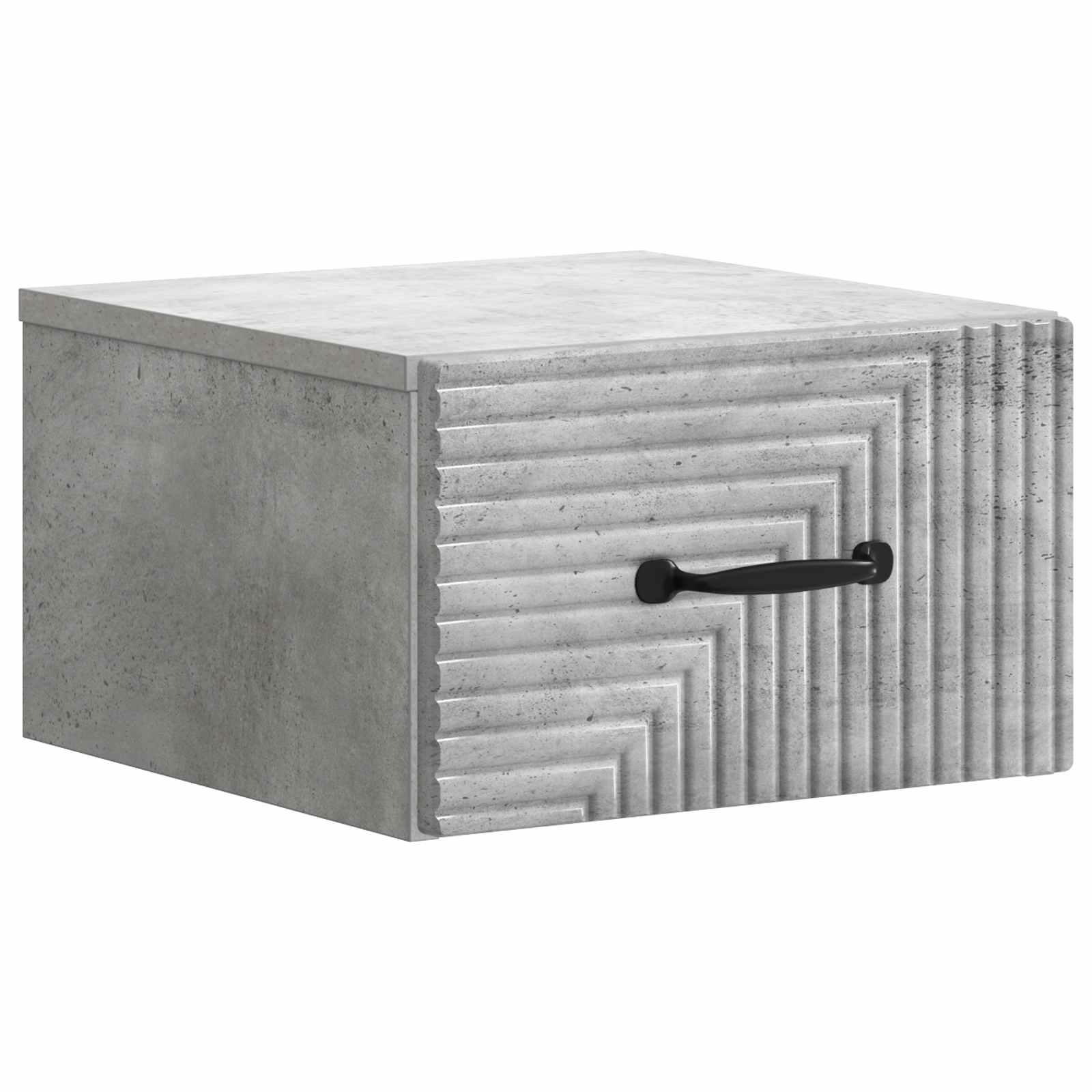 Væghængt Natbord Betongrå 34,5 x 33 x 20 cm Konstrueret træ billede