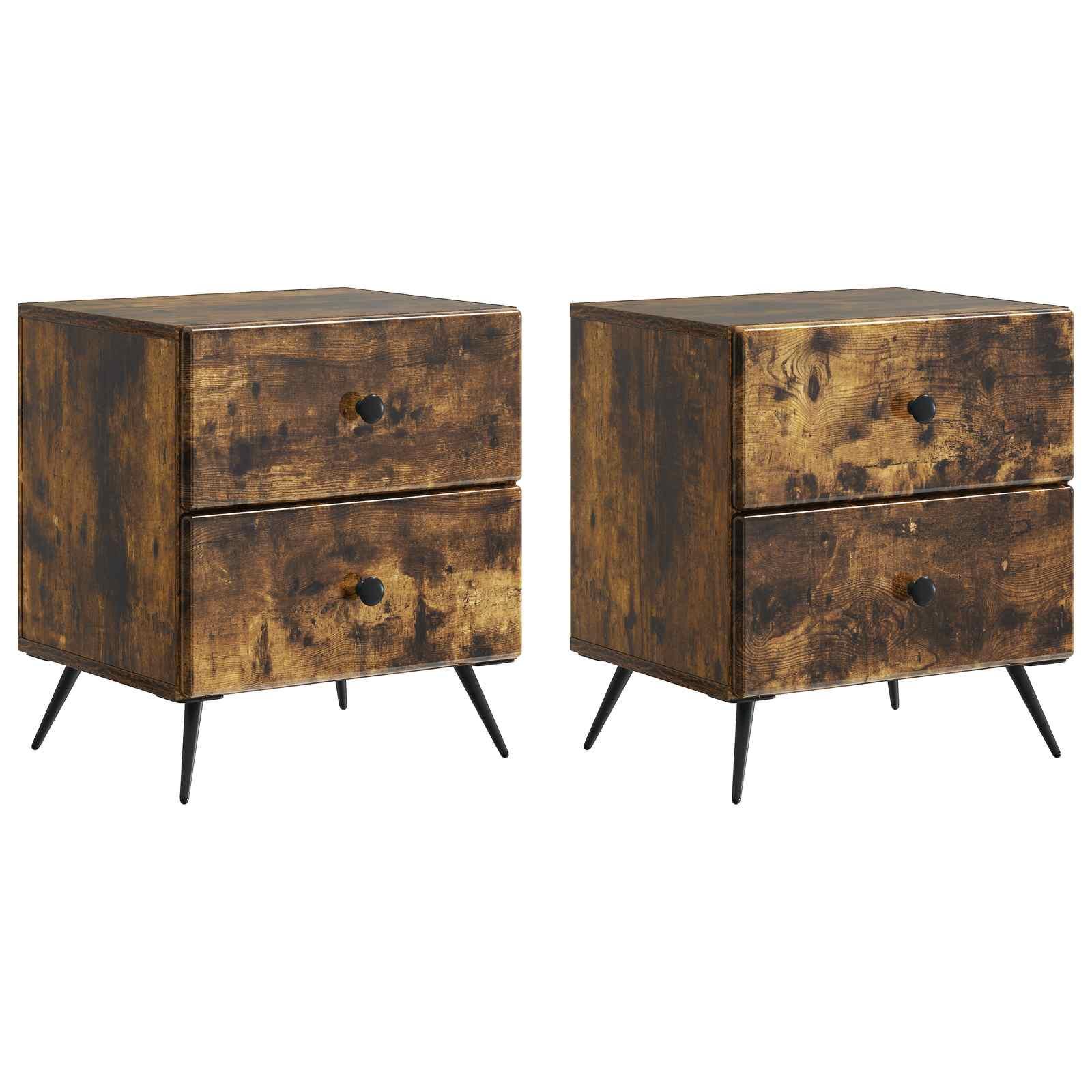 Natskab 2 stk Røget eg 43 x 34,5 x 47,5 cm Konstrueret træ billede