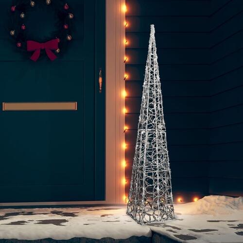 Dekorativ LED-lyskegle 120 cm akryl kold hvid