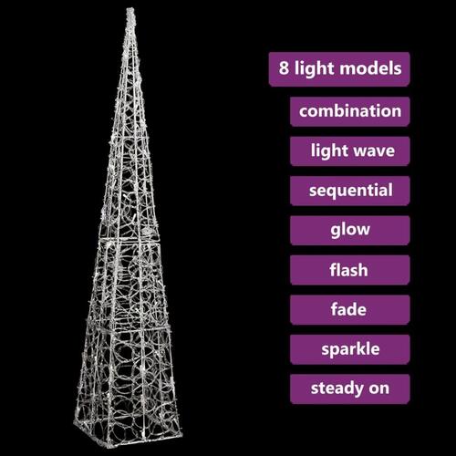 Dekorativ LED-lyskegle 120 cm akryl kold hvid