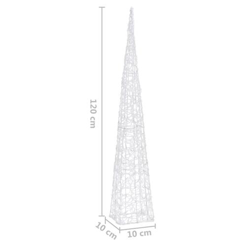 Dekorativ LED-lyskegle 120 cm akryl kold hvid