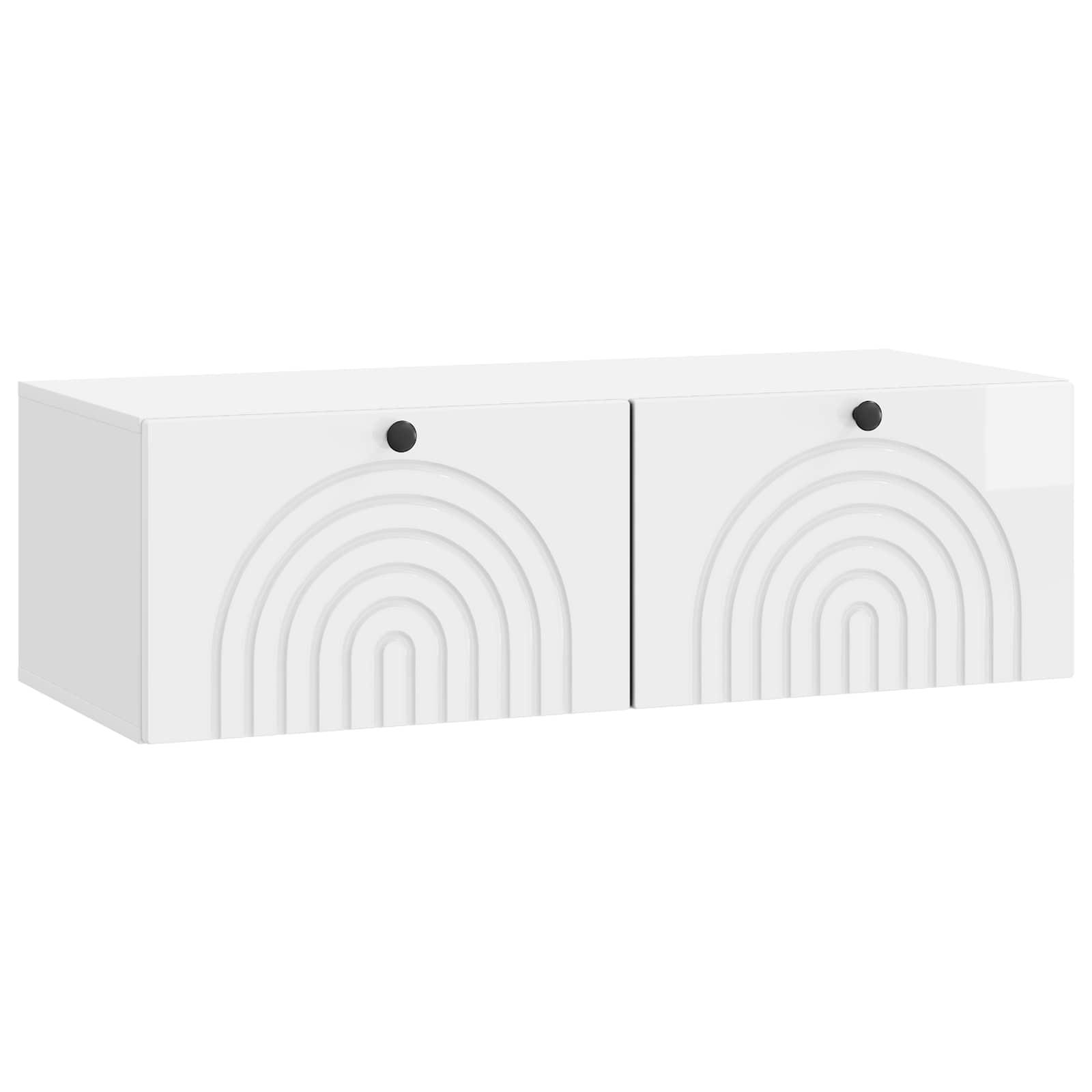 Væghængt TV-skab Hvid højglans 98 x 41 x 30 cm Konstrueret træ billede