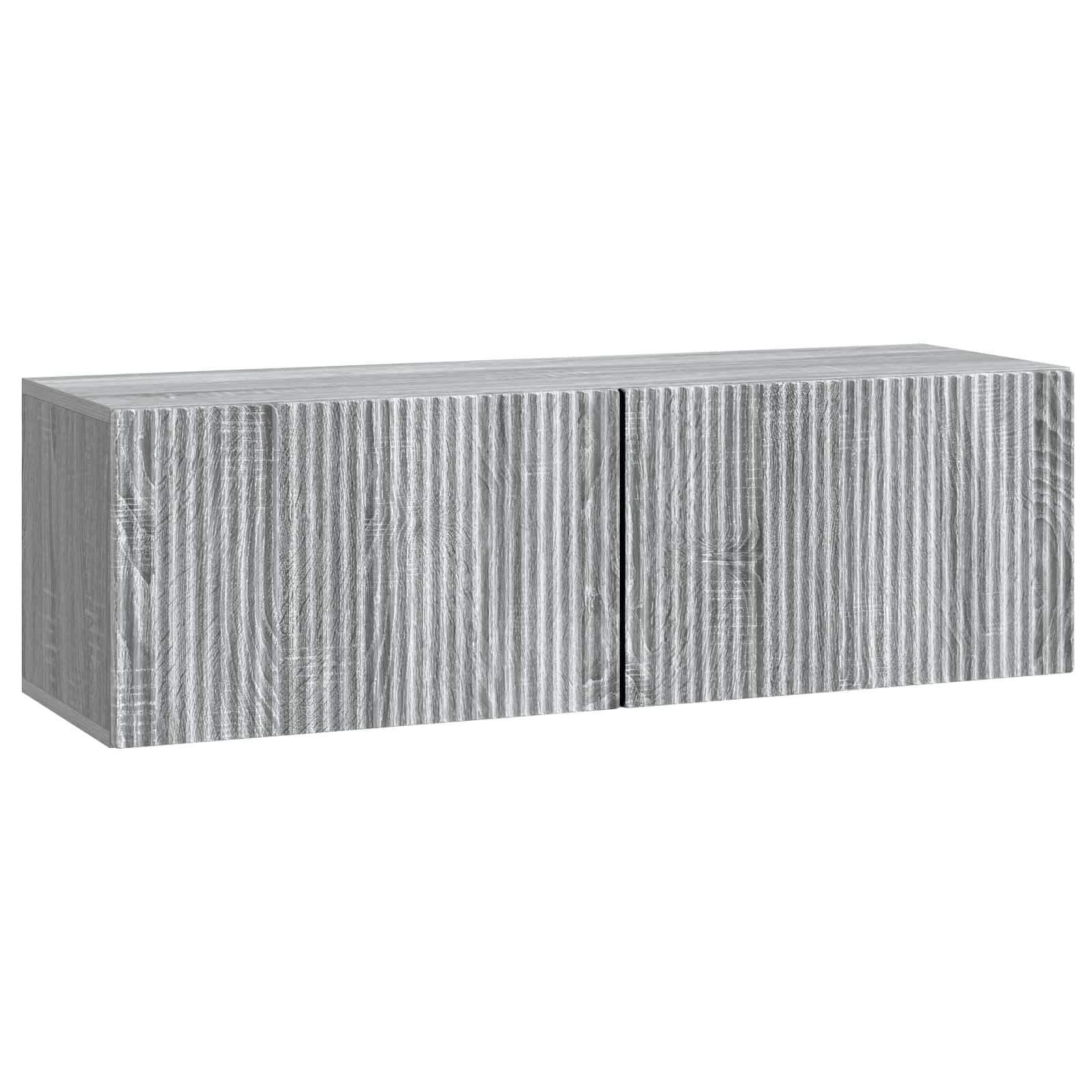 Væghængt TV-skab Grå sonoma-eg 98 x 31 x 30 cm Konstrueret træ billede