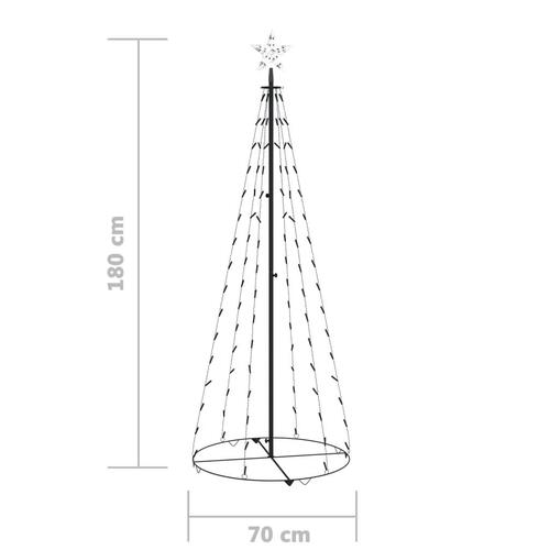 Lysende kegletræ 70x180 cm 100 LED'er blåt lys