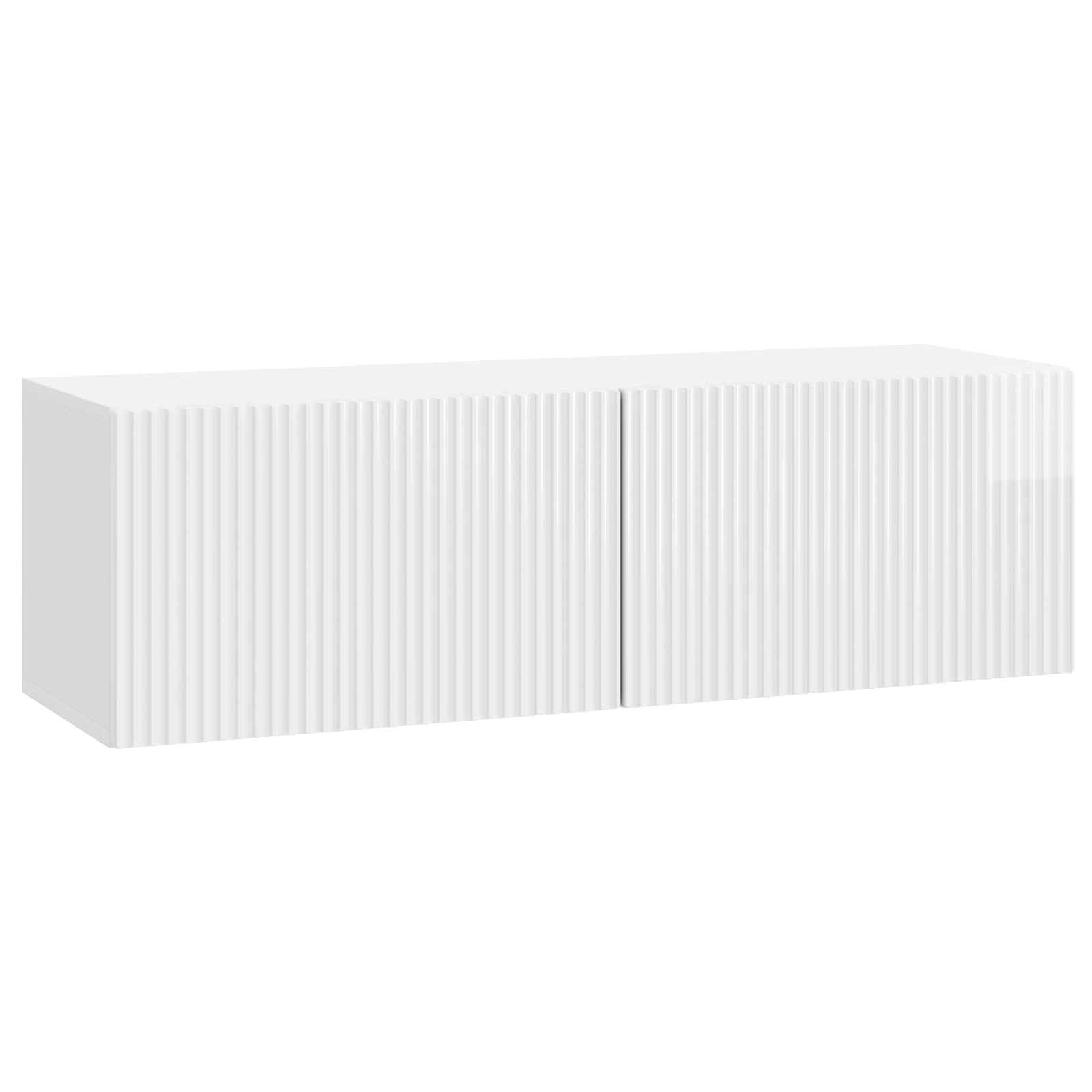 Væghængt TV-skab Hvid højglans 98 x 31 x 30 cm Konstrueret træ billede