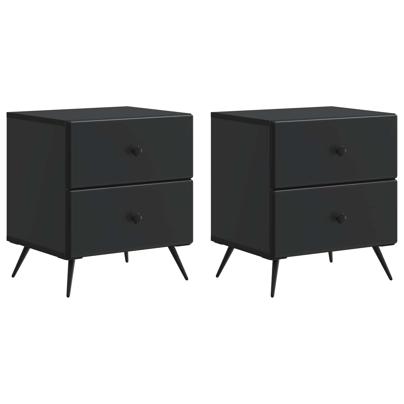 Natskab 2 stk Sort 43 x 34,5 x 47,5 cm Konstrueret træ billede