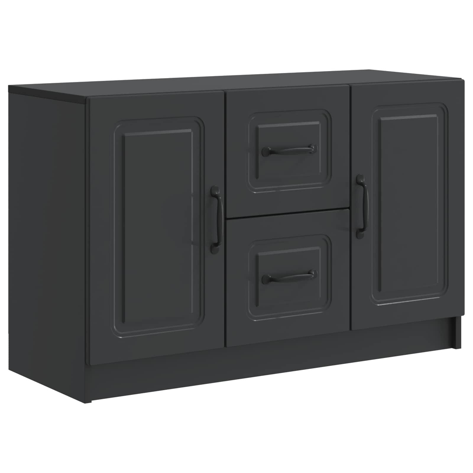 Sidebord med skuffe Sort 89 x 34,5 x 57 cm Konstrueret træ billede