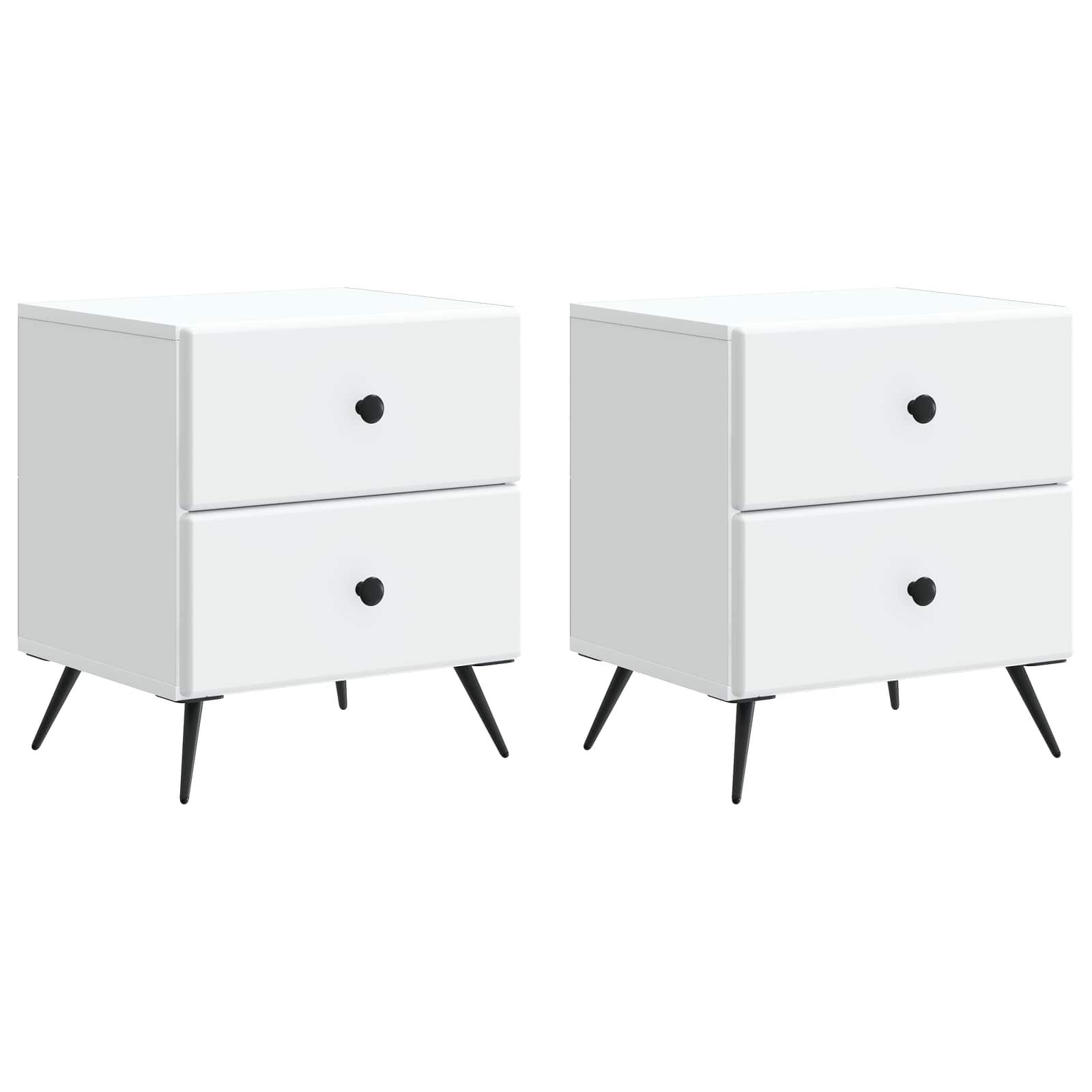 Natskab 2 stk Hvid 43 x 34,5 x 47,5 cm Konstrueret træ billede