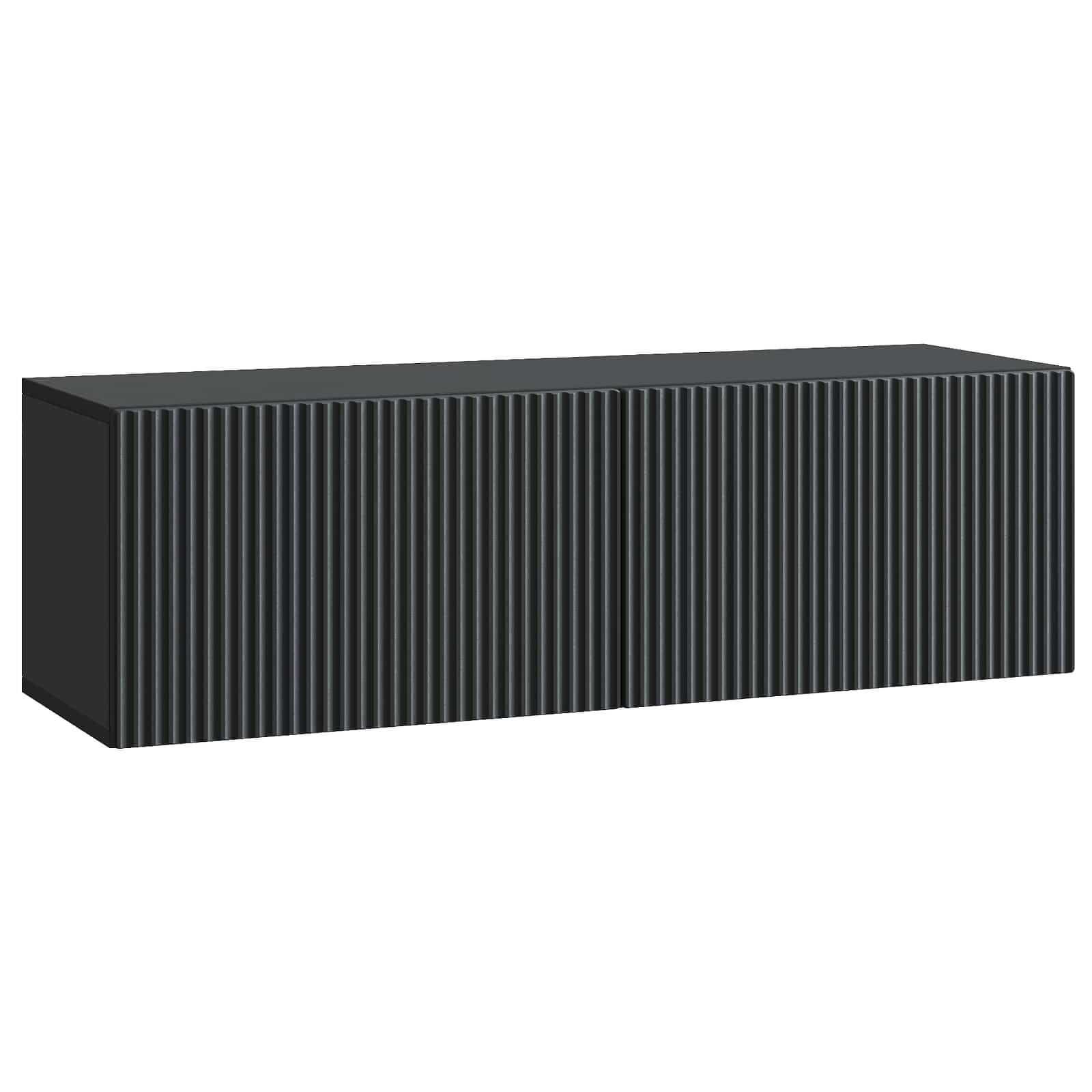 Væghængt TV-skab Sort 98 x 31 x 30 cm Konstrueret træ billede