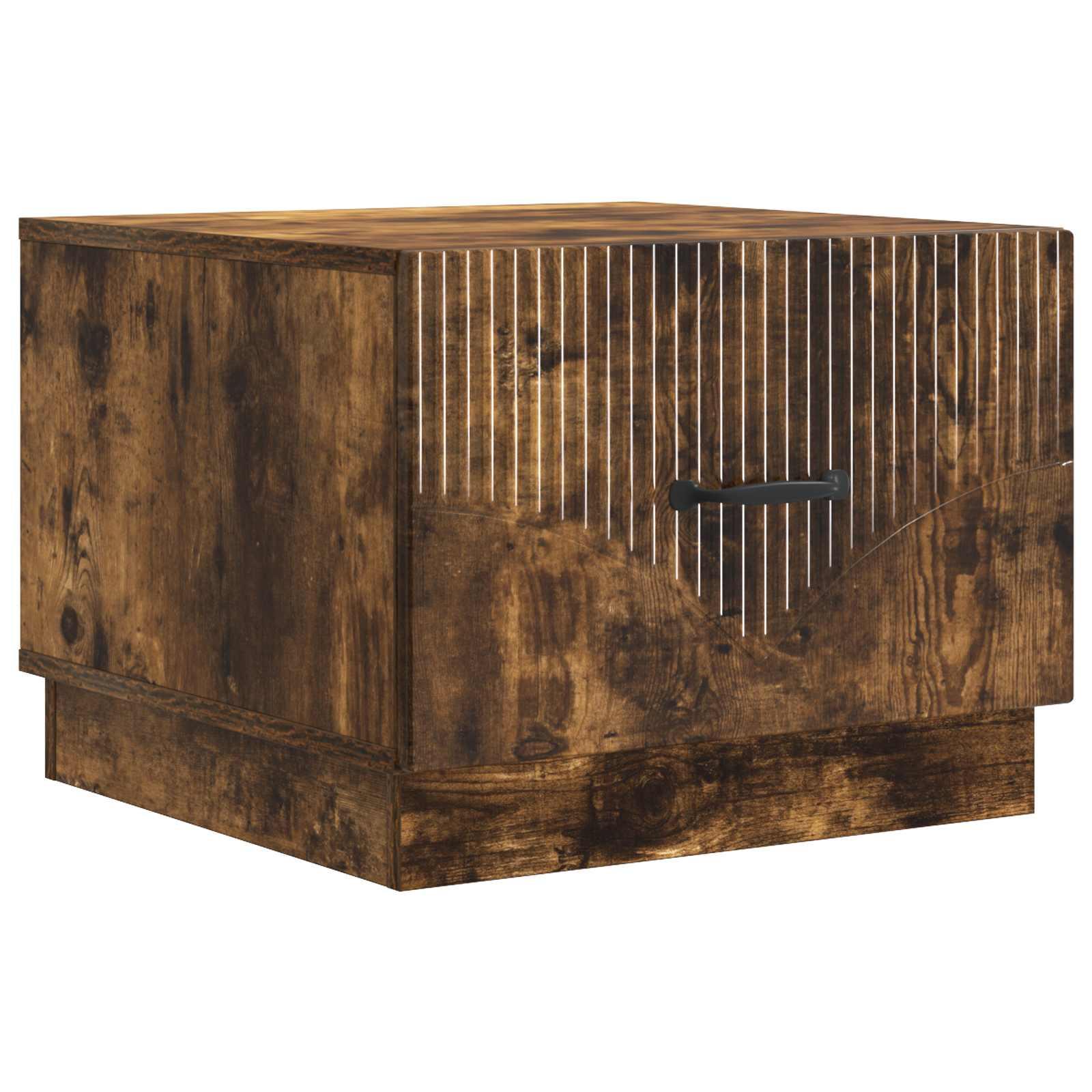 Sofabord med skuffe Røget eg 49 x 50 x 37 cm Konstrueret træ billede
