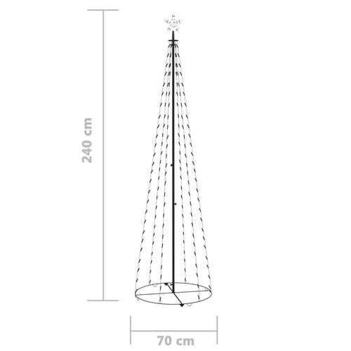 Lysende kegletræ 70x240 cm 136 LED'er blåt lys