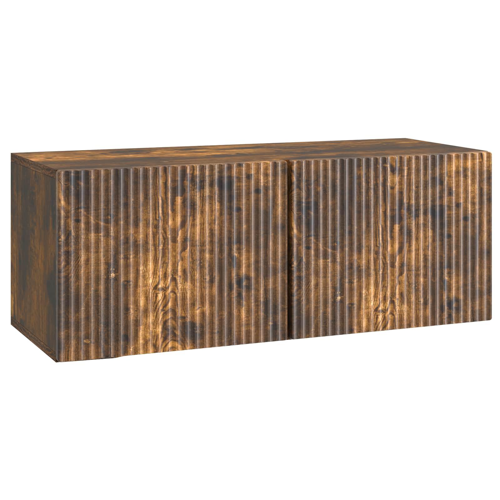 Væghængt TV-skab Røget eg 78,5 x 31 x 30 cm Konstrueret træ billede