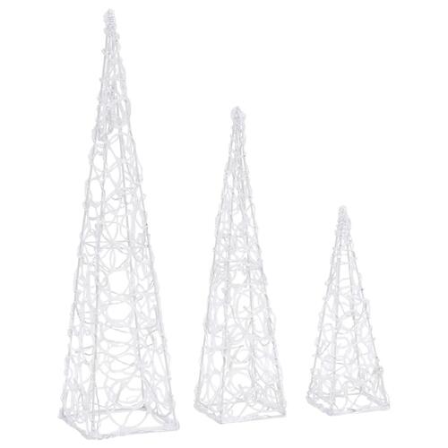 Dekorativt LED-lyskeglesæt 30/45/60 cm akryl blå